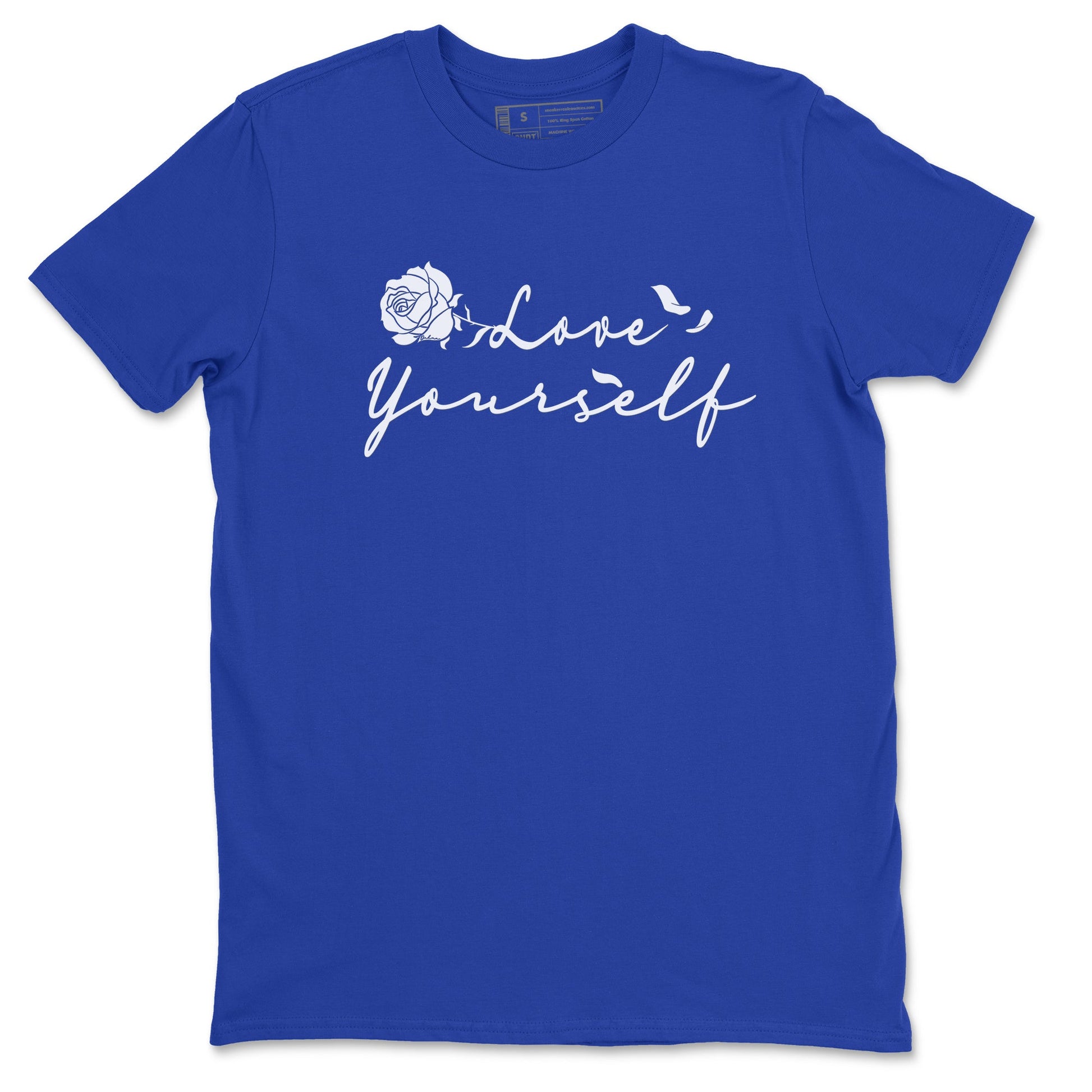 Yeezy Slide Azure shirts to match jordans Love Yourself sneaker match tees Yeezy Slide Azure SNRT Sneaker Tees streetwear brand Royal Blue 2 unisex cotton tee