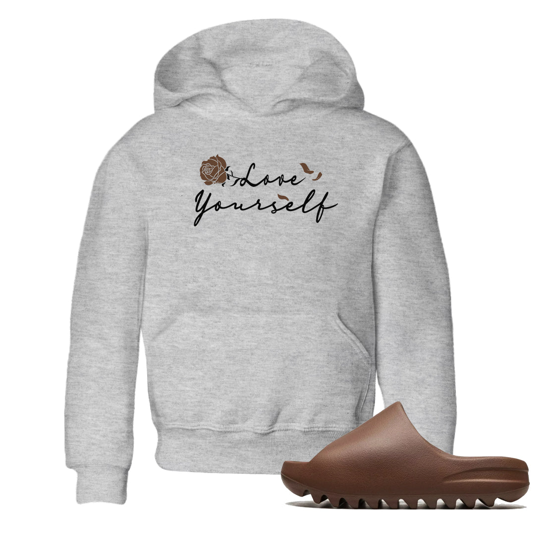 Yeezy Slide Flax shirts to match jordans Love Yourself sneaker match tees Yeezy Slide Flax SNRT Sneaker Tees streetwear brand Baby and Youth Heather Grey 1 cotton tee