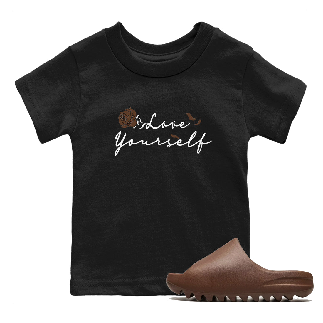 Yeezy Slide Flax shirts to match jordans Love Yourself sneaker match tees Yeezy Slide Flax SNRT Sneaker Tees streetwear brand Baby and Youth Black 1 cotton tee
