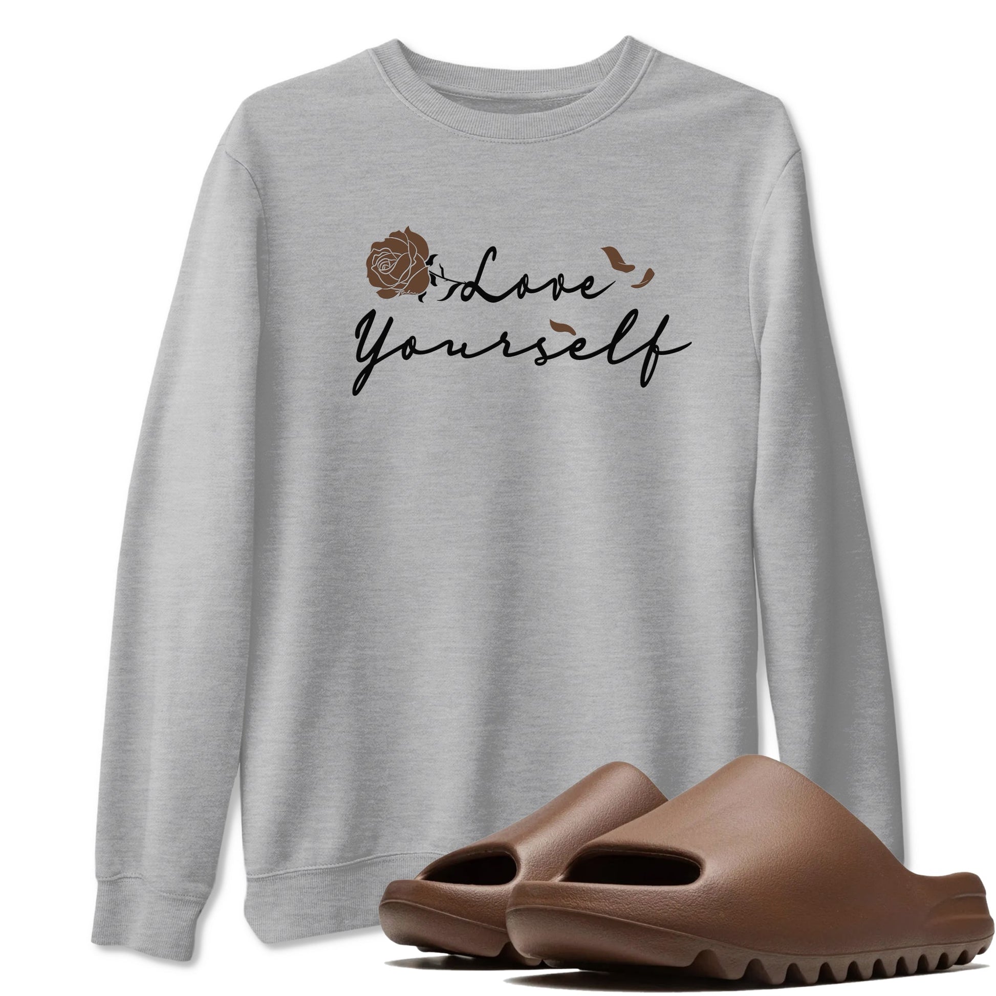 Yeezy Slide Flax shirts to match jordans Love Yourself sneaker match tees Yeezy Slide Flax SNRT Sneaker Tees streetwear brand Heather Grey 1 unisex cotton tee
