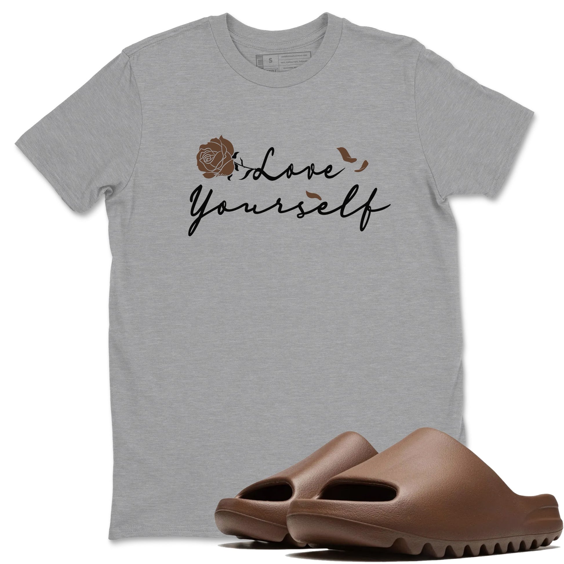 Yeezy Slide Flax shirts to match jordans Love Yourself sneaker match tees Yeezy Slide Flax SNRT Sneaker Tees streetwear brand Heather Grey 1 unisex cotton tee
