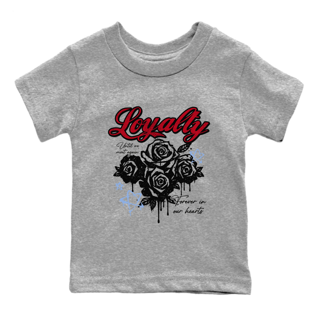 Sneaker match tees – Sneaker Tees To Match Air Jordan 5 Fire Red Shoes – Loyalty Kids T-Shirt Heather Grey 2