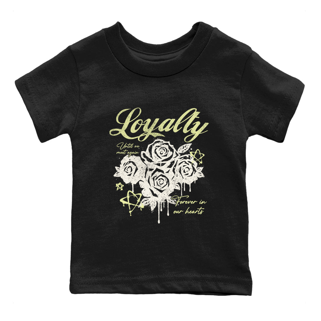 Sneaker match tees – Sneaker Tees To Match Air Jordan 5 Luminous Green Shoes – Loyalty Kids T-Shirt Black 2