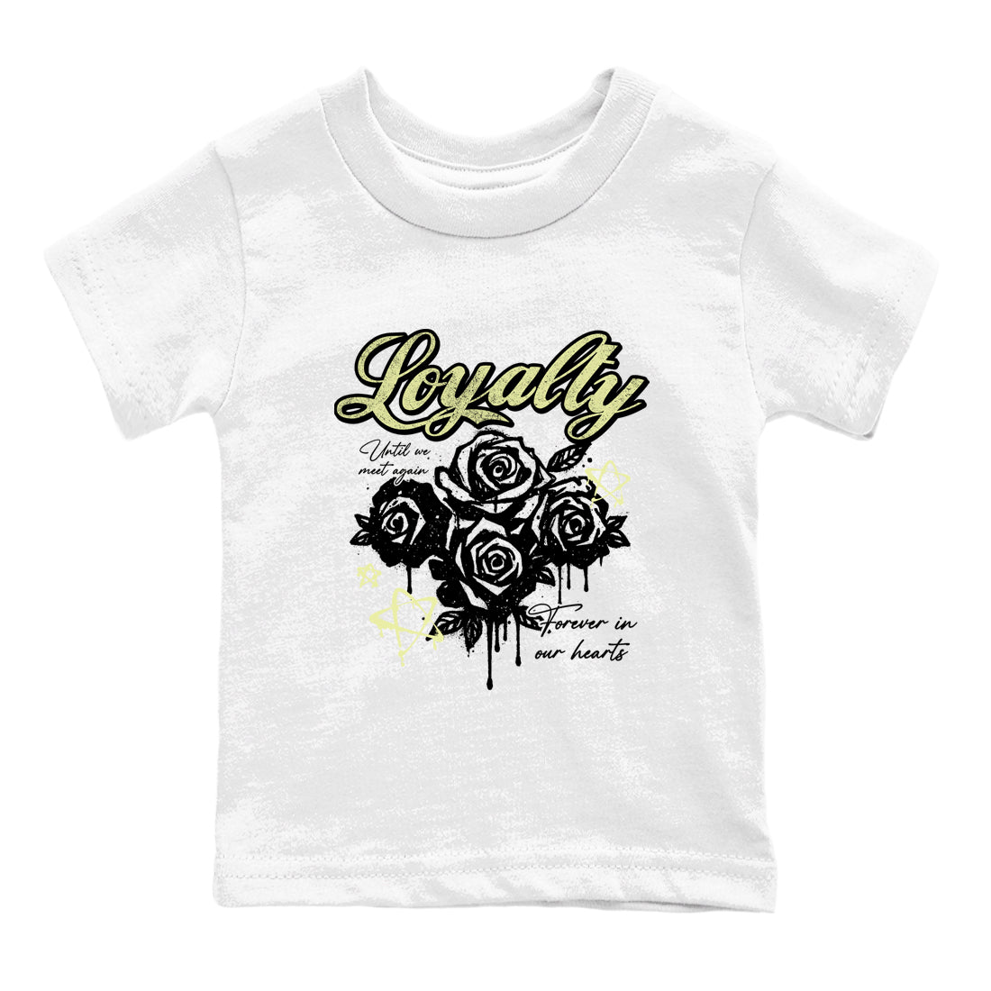 Sneaker match tees – Sneaker Tees To Match Air Jordan 5 Luminous Green Shoes – Loyalty Kids T-Shirt White 2