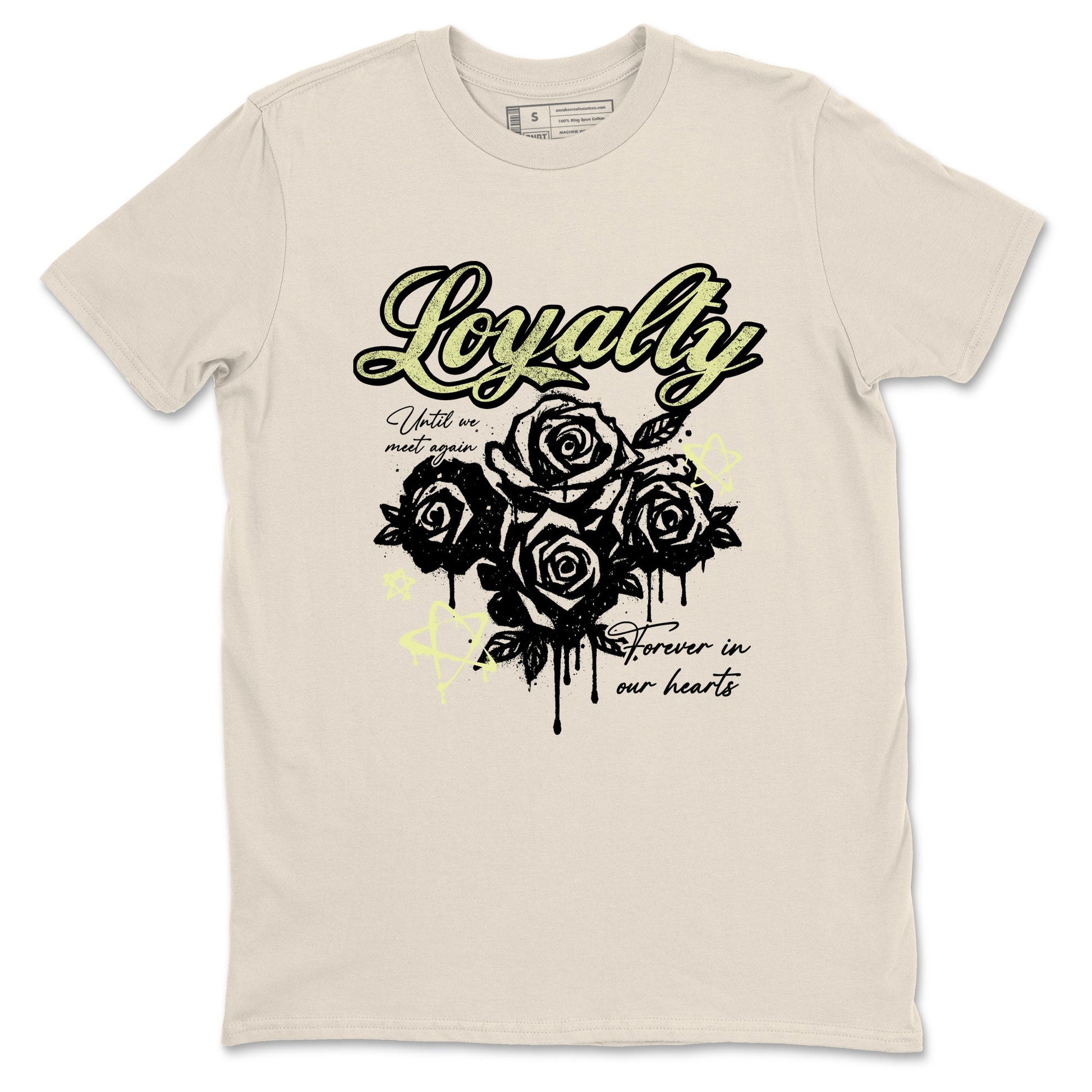 Sneaker match tees – Sneaker Tees To Match Air Jordan 5 Luminous Green Shoes – Loyalty Tee Natural 2