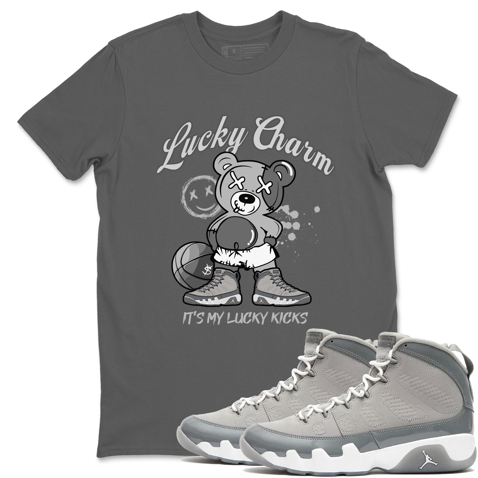 9s Cool Grey shirts to match jordans Lucky Charm sneaker match tees Air Jordan 9 Retro Cool Grey match shoes to clothes SNRT Sneaker Tees unisex cotton Cool Grey 1 shirts