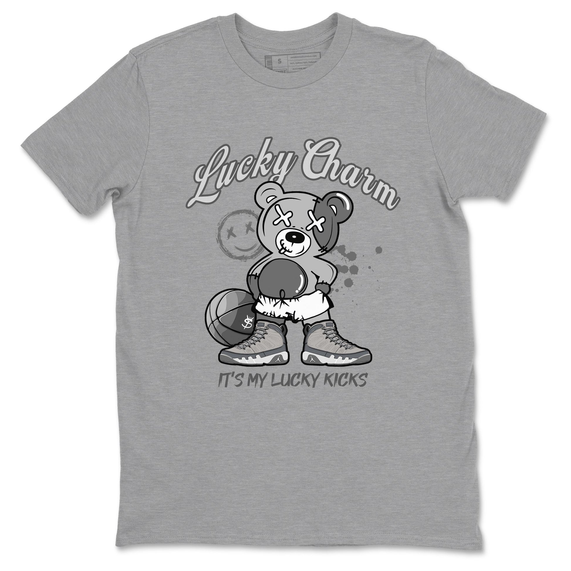 9s Cool Grey shirts to match jordans Lucky Charm sneaker match tees Air Jordan 9 Retro Cool Grey match shoes to clothes SNRT Sneaker Tees unisex cotton Heather Grey 2 shirts
