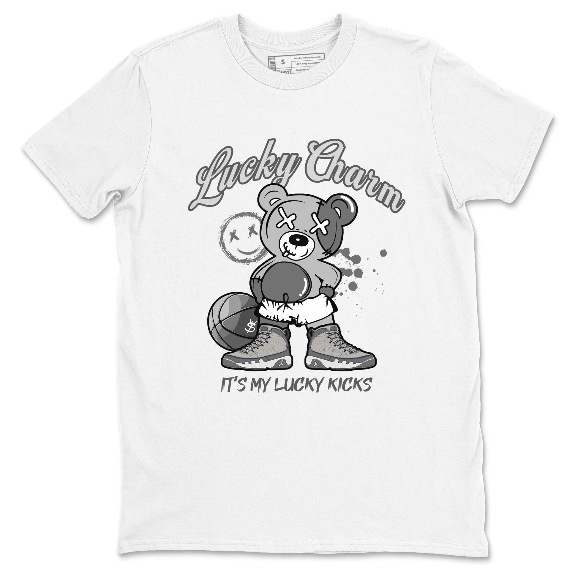 9s Cool Grey shirts to match jordans Lucky Charm sneaker match tees Air Jordan 9 Retro Cool Grey match shoes to clothes SNRT Sneaker Tees unisex cotton White 2 shirts