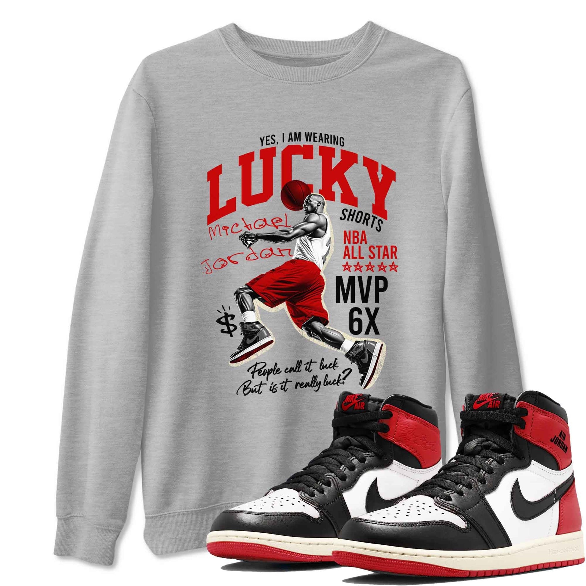 1s Black Toe Reimagined shirts to match jordans Lucky Player best t shirts to wear with jordans AJ1 High OG Black Toe Reimagined match shoes to clothes SNRT Sneaker Tees unisex cotton Heather Grey 1 shirts