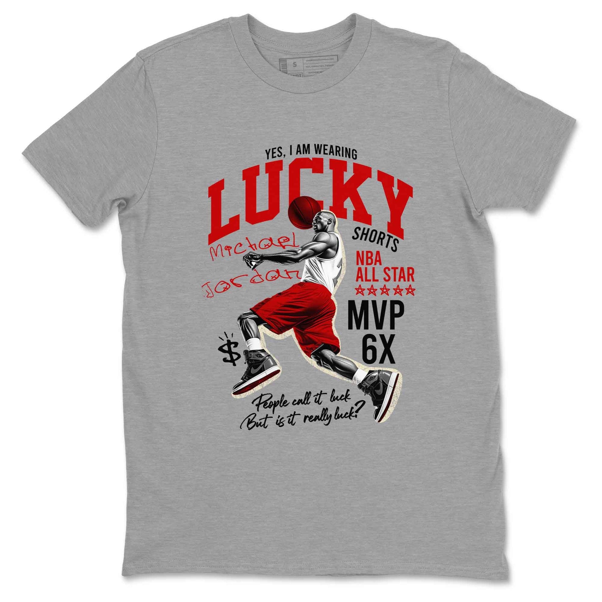 1s Black Toe Reimagined shirts to match jordans Lucky Player best t shirts to wear with jordans AJ1 High OG Black Toe Reimagined match shoes to clothes SNRT Sneaker Tees unisex cotton Heather Grey 2 shirts
