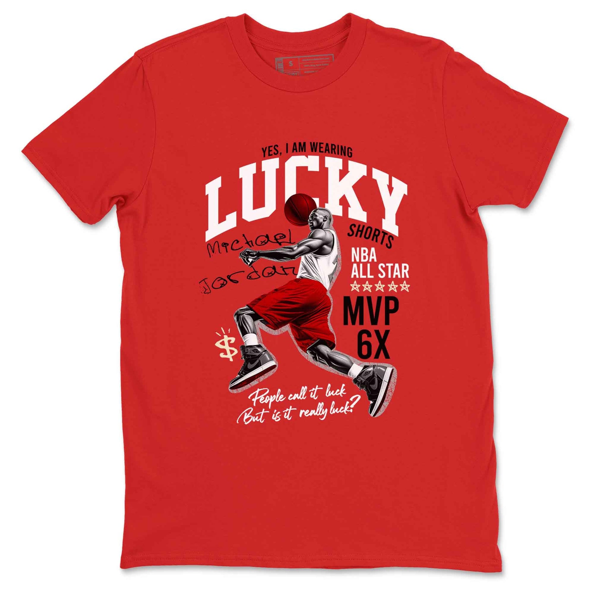 1s Black Toe Reimagined shirts to match jordans Lucky Player best t shirts to wear with jordans AJ1 High OG Black Toe Reimagined match shoes to clothes SNRT Sneaker Tees unisex cotton Red 2 shirts