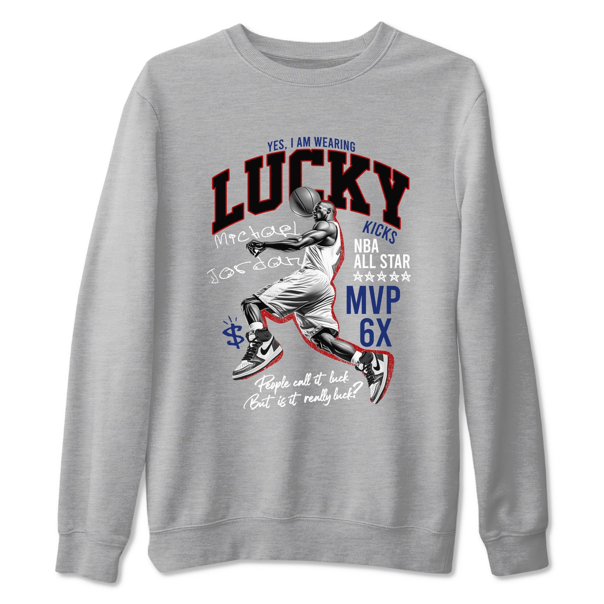 1s Rare Air shirts to match jordans Lucky Player sneaker match tees Air Jordan 1 High OG Rare Air Deep Royal Blue match shoes to clothes SNRT Sneaker Tees unisex cotton Heather Grey 2 shirts