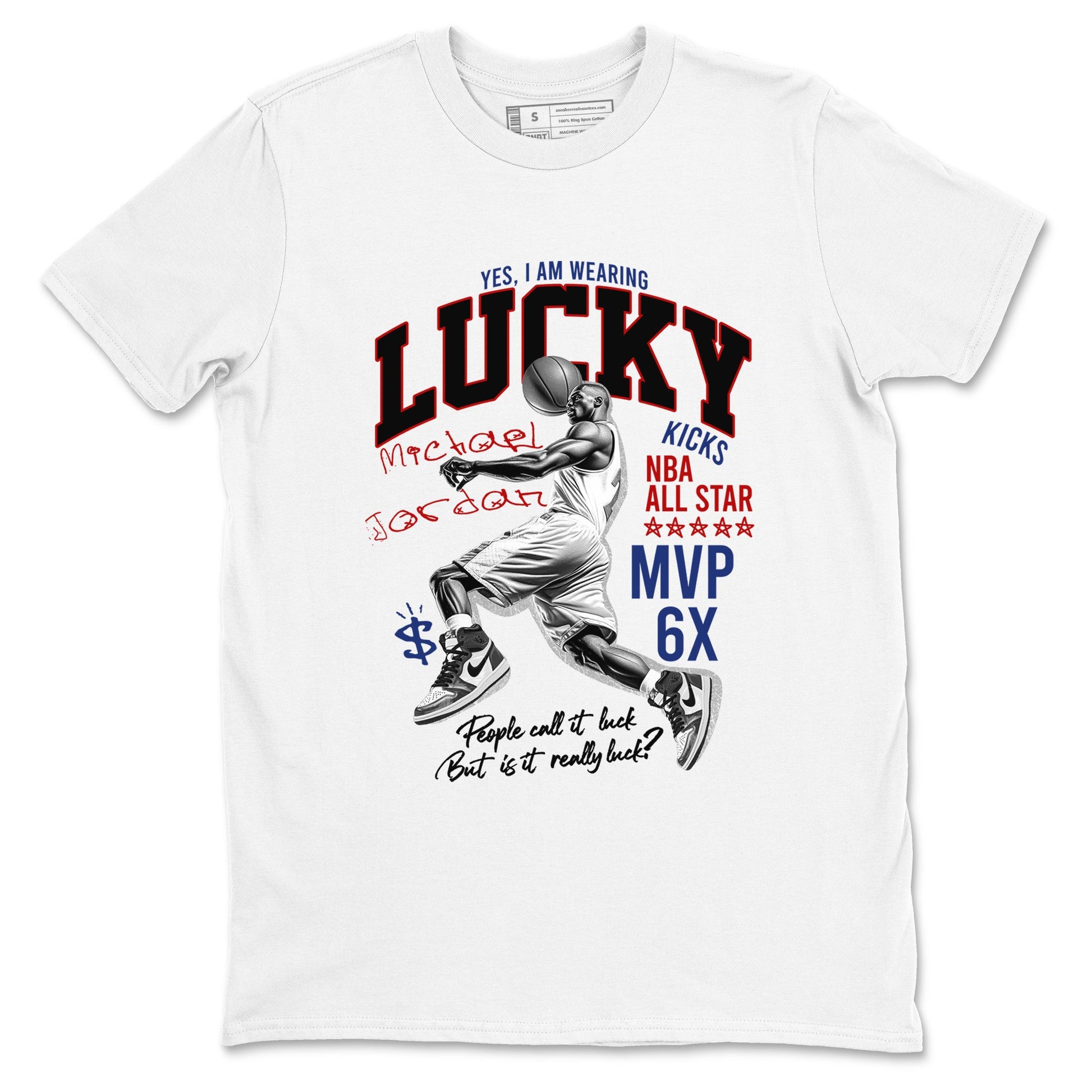 1s Rare Air shirts to match jordans Lucky Player sneaker match tees Air Jordan 1 High OG Rare Air Deep Royal Blue match shoes to clothes SNRT Sneaker Tees unisex cotton White 2 shirts