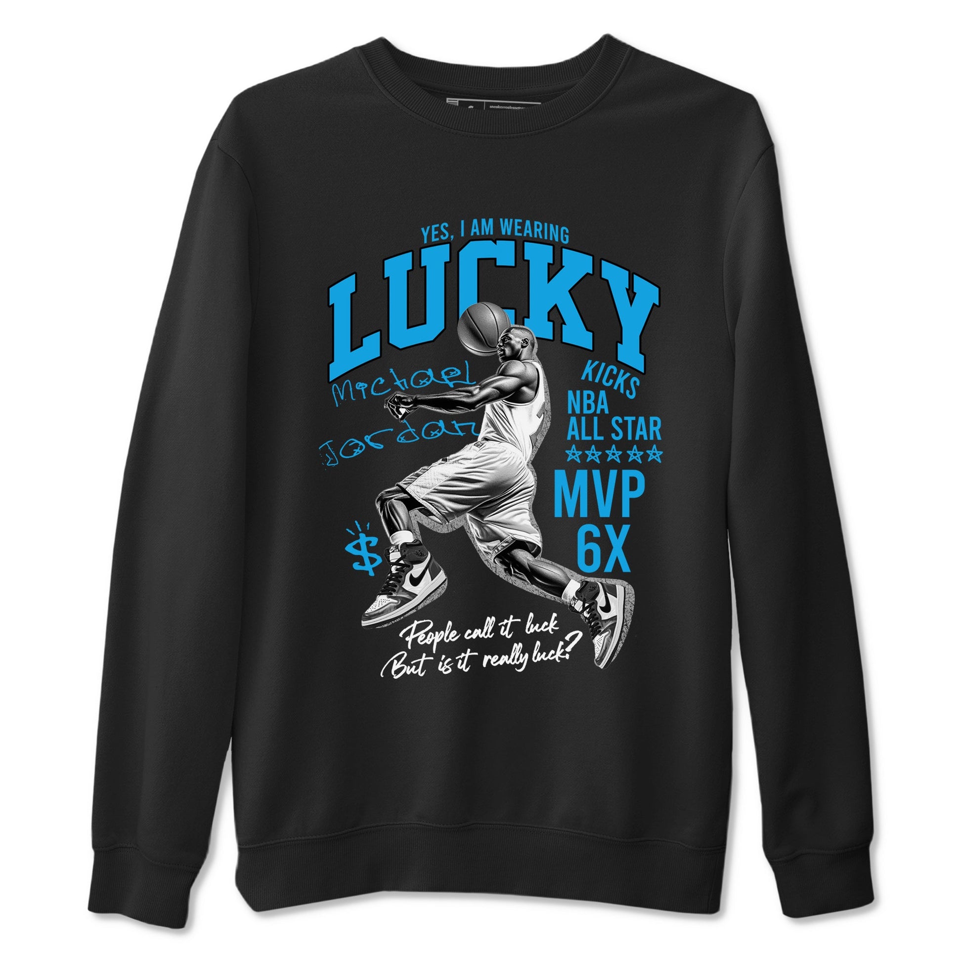 Air Jordan 1 UNC Toe Reimagined shirts to match jordans Lucky Player graphic tees Air Jordan 1 UNC Toe Reimagined match shoes to clothes SNRT Sneaker Tees unisex cotton Black 2 shirts