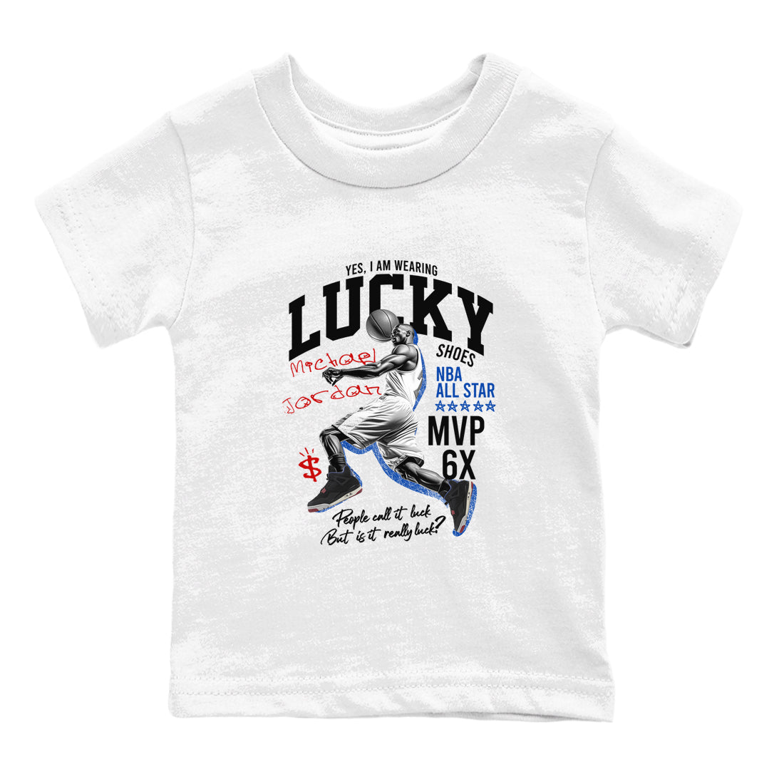 Sneaker match tees – Sneaker Tees To Match Jordan 4 Retro Rare Air Shoes – Lucky Player Kids T-Shirt White 2