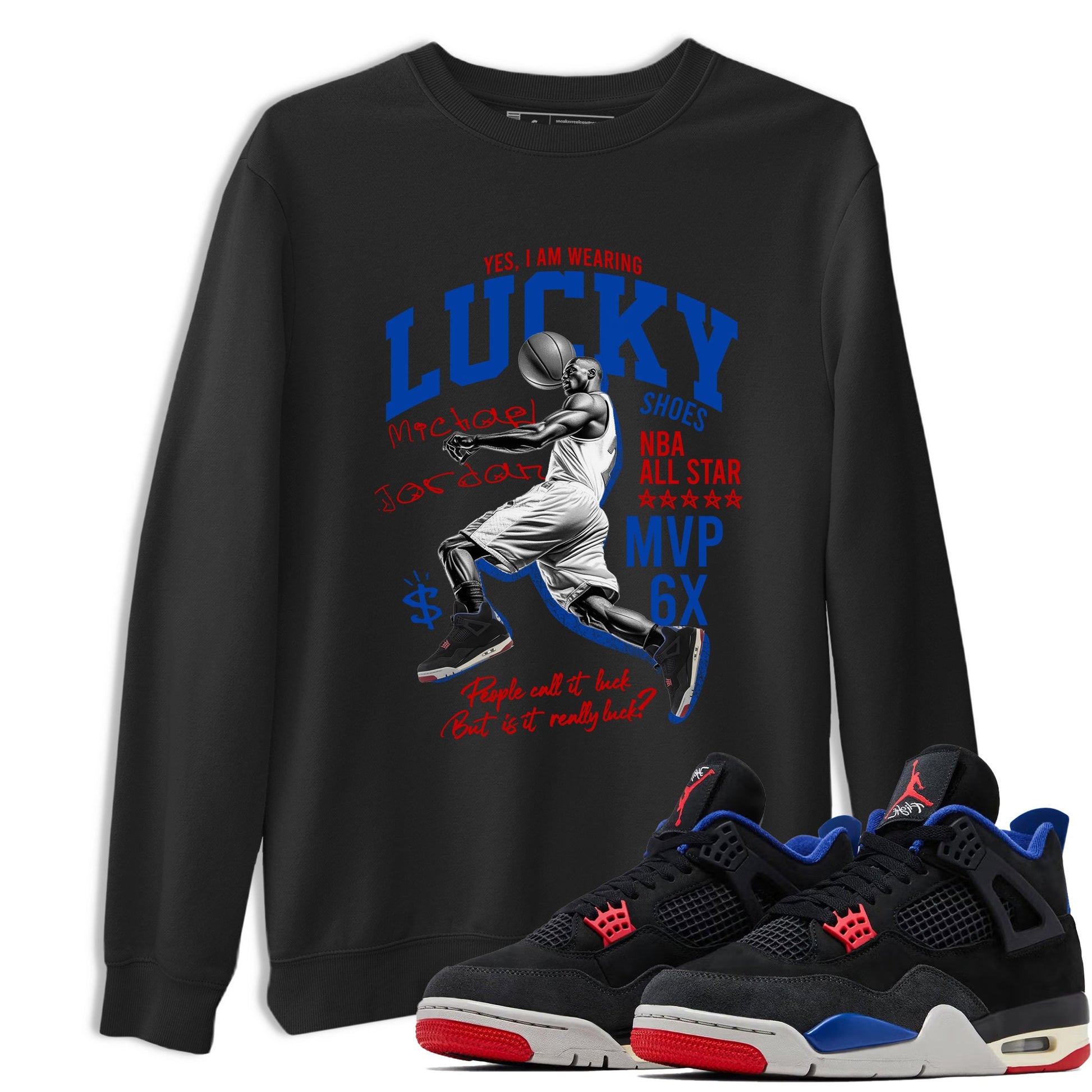 Sneaker match tees – Sneaker Tees To Match Jordan 4 Retro Rare Air Shoes – Lucky Player Tee Black 1