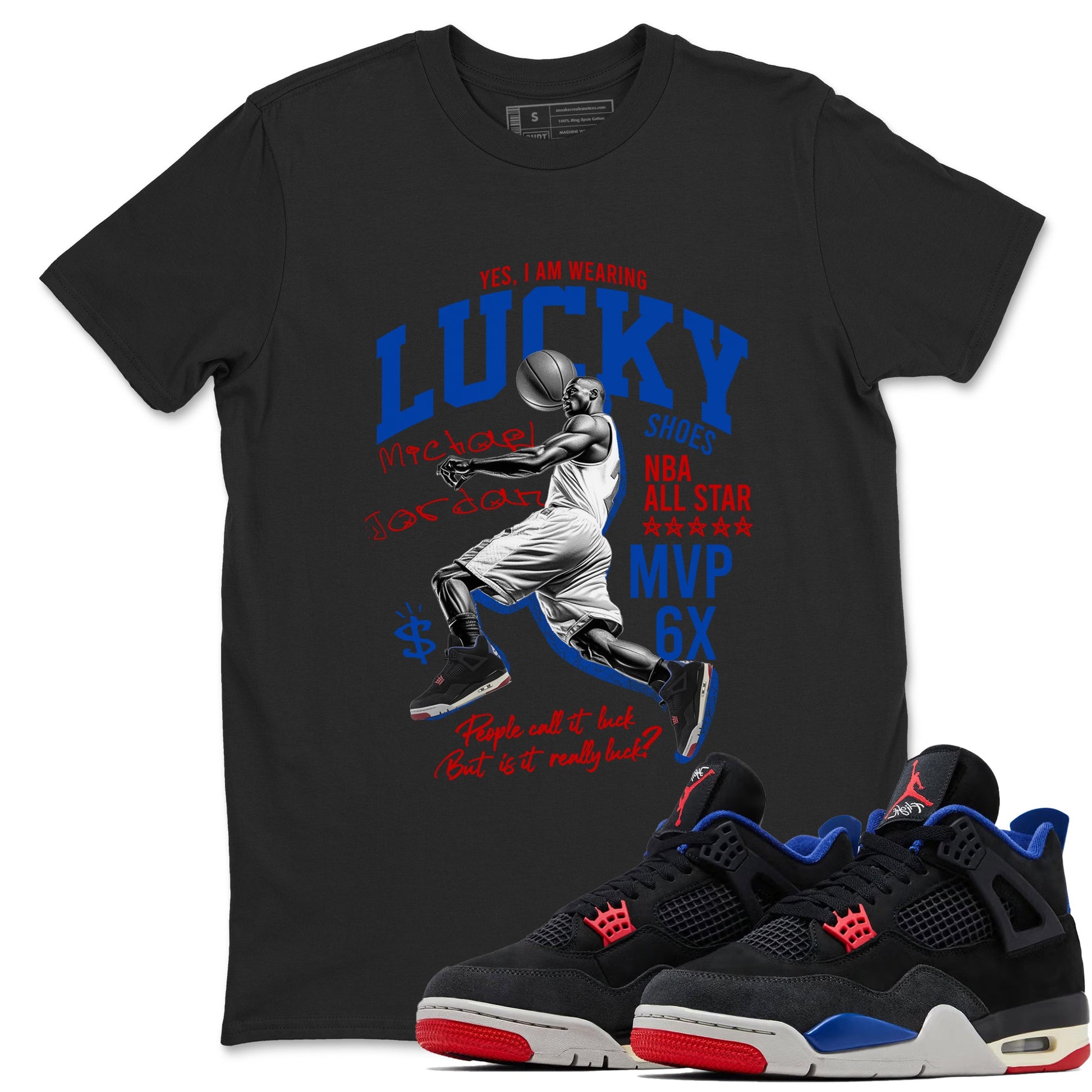 Sneaker match tees – Sneaker Tees To Match Jordan 4 Retro Rare Air Shoes – Lucky Player Tee Black 1