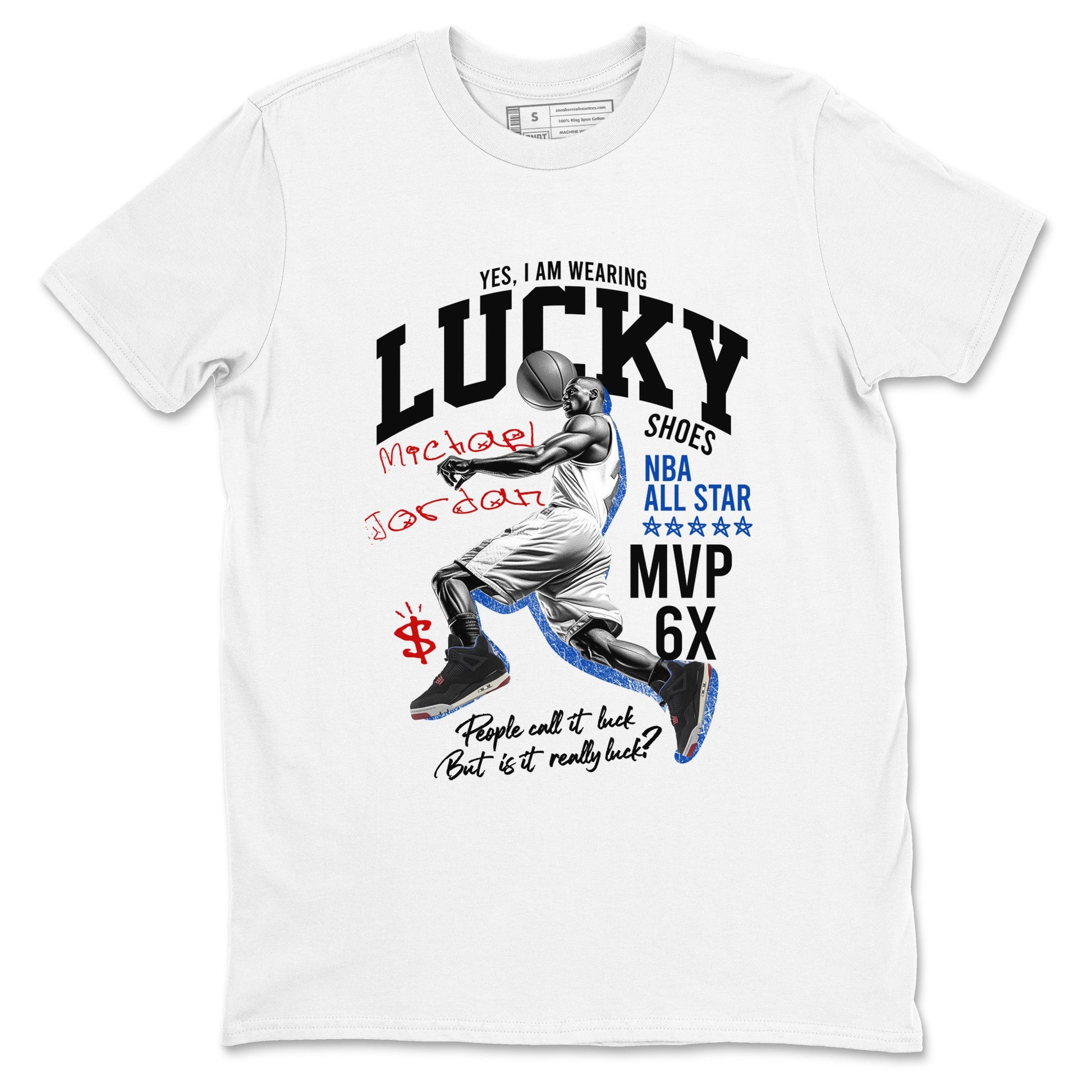 Sneaker match tees – Sneaker Tees To Match Jordan 4 Retro Rare Air Shoes – Lucky Player Tee White 2