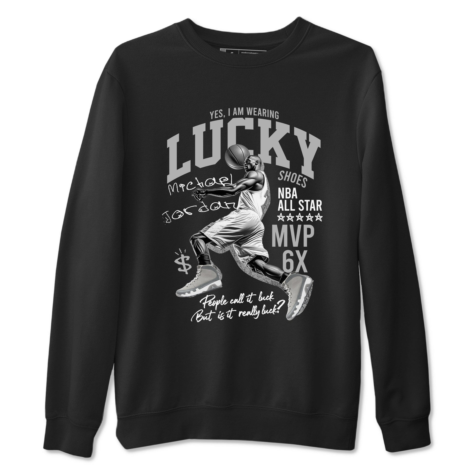 9s Cool Grey shirts to match jordans Lucky Player sneaker match tees Air Jordan 9 Retro Cool Grey match shoes to clothes SNRT Sneaker Tees unisex cotton Black 2 shirts
