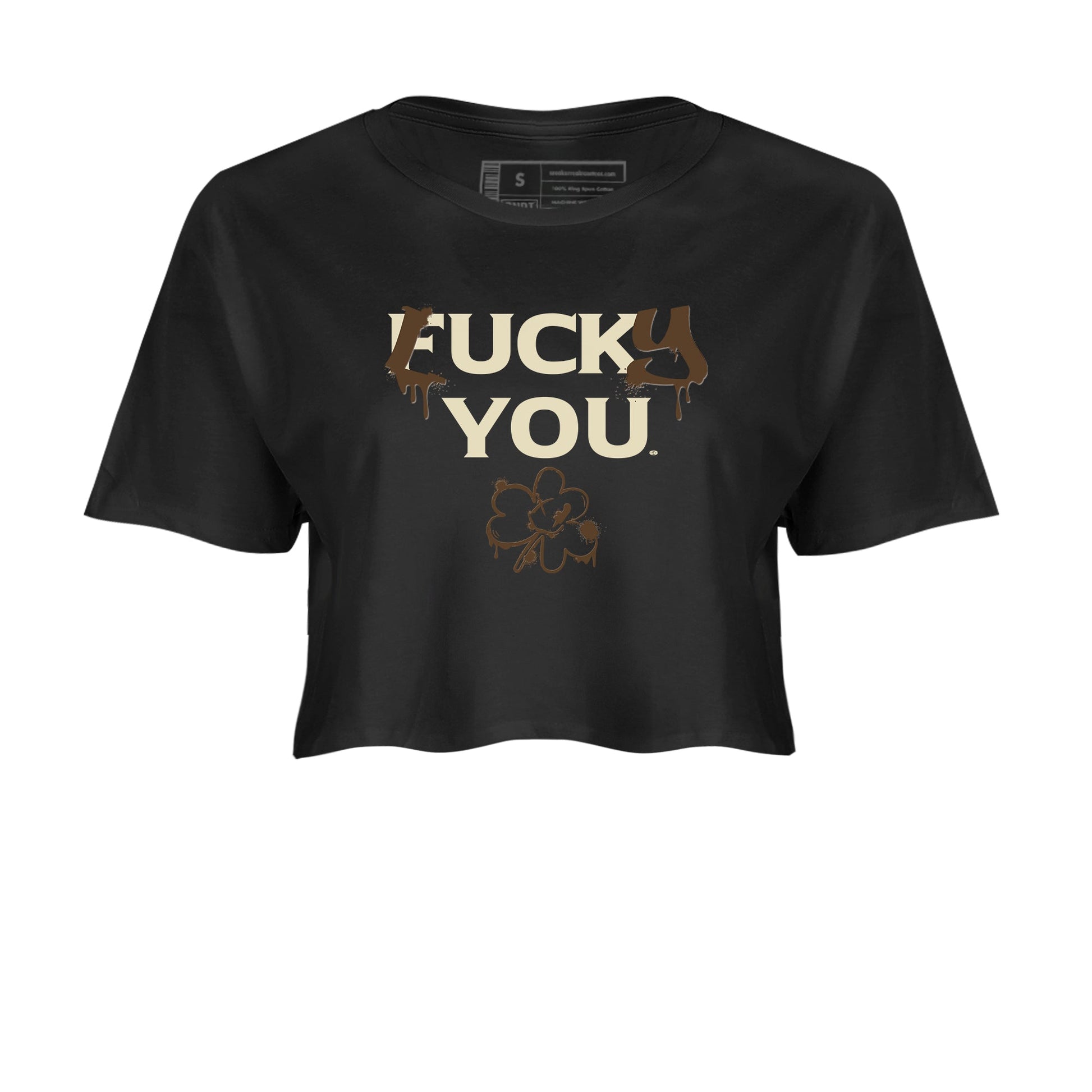 1s Mocha shirts to match jordans Lucky You sneaker match tees Air Jordan 1 Mocha match shoes to clothes SNRT Sneaker Tees unisex cotton Black 2 crop tee
