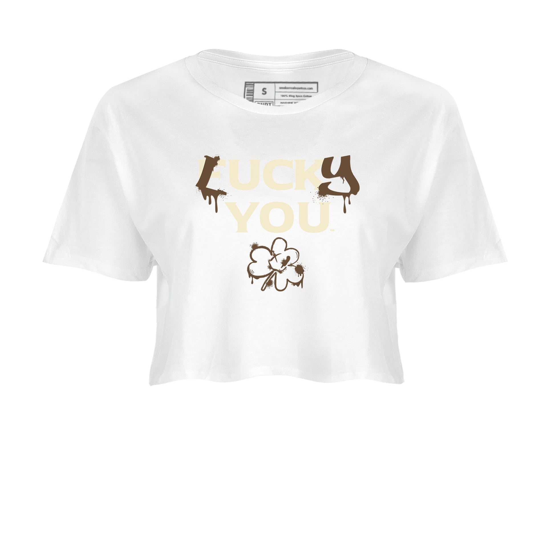 1s Mocha shirts to match jordans Lucky You sneaker match tees Air Jordan 1 Mocha match shoes to clothes SNRT Sneaker Tees unisex cotton White 2 crop tee