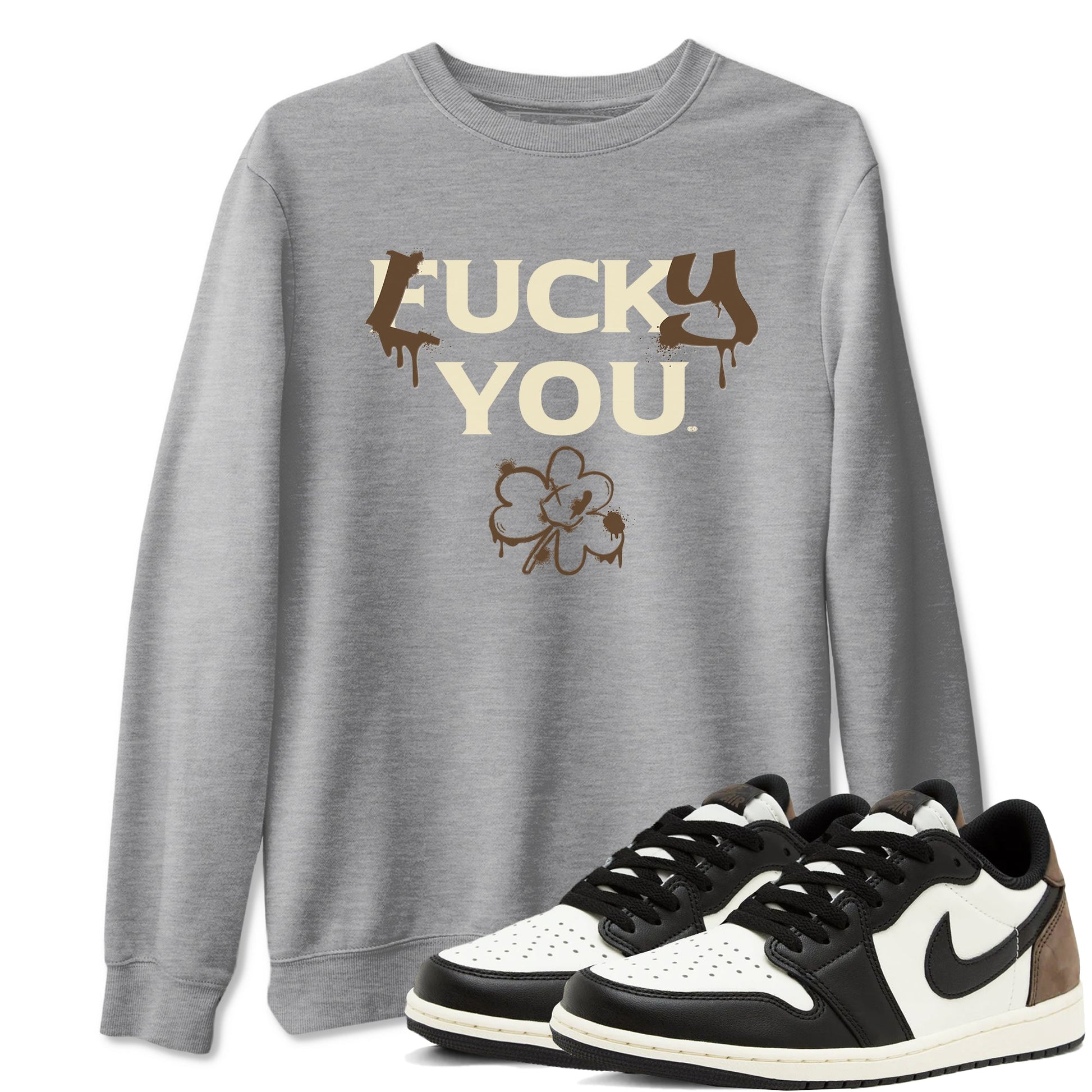 1s Mocha shirts to match jordans Lucky You sneaker match tees Air Jordan 1 Mocha match shoes to clothes SNRT Sneaker Tees unisex cotton Heather Grey 1 shirts