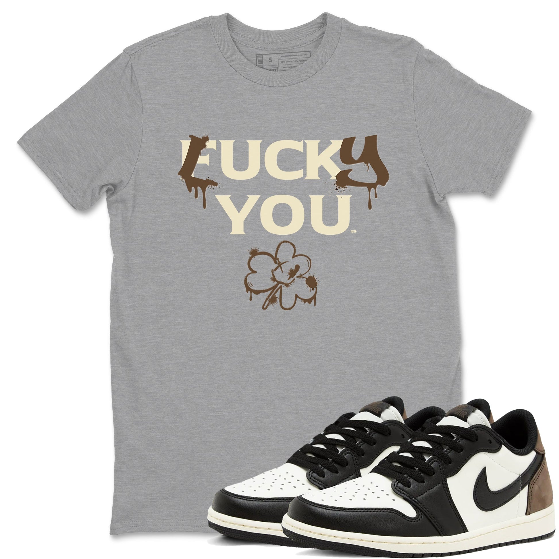 1s Mocha shirts to match jordans Lucky You sneaker match tees Air Jordan 1 Mocha match shoes to clothes SNRT Sneaker Tees unisex cotton Heather Grey 1 shirts