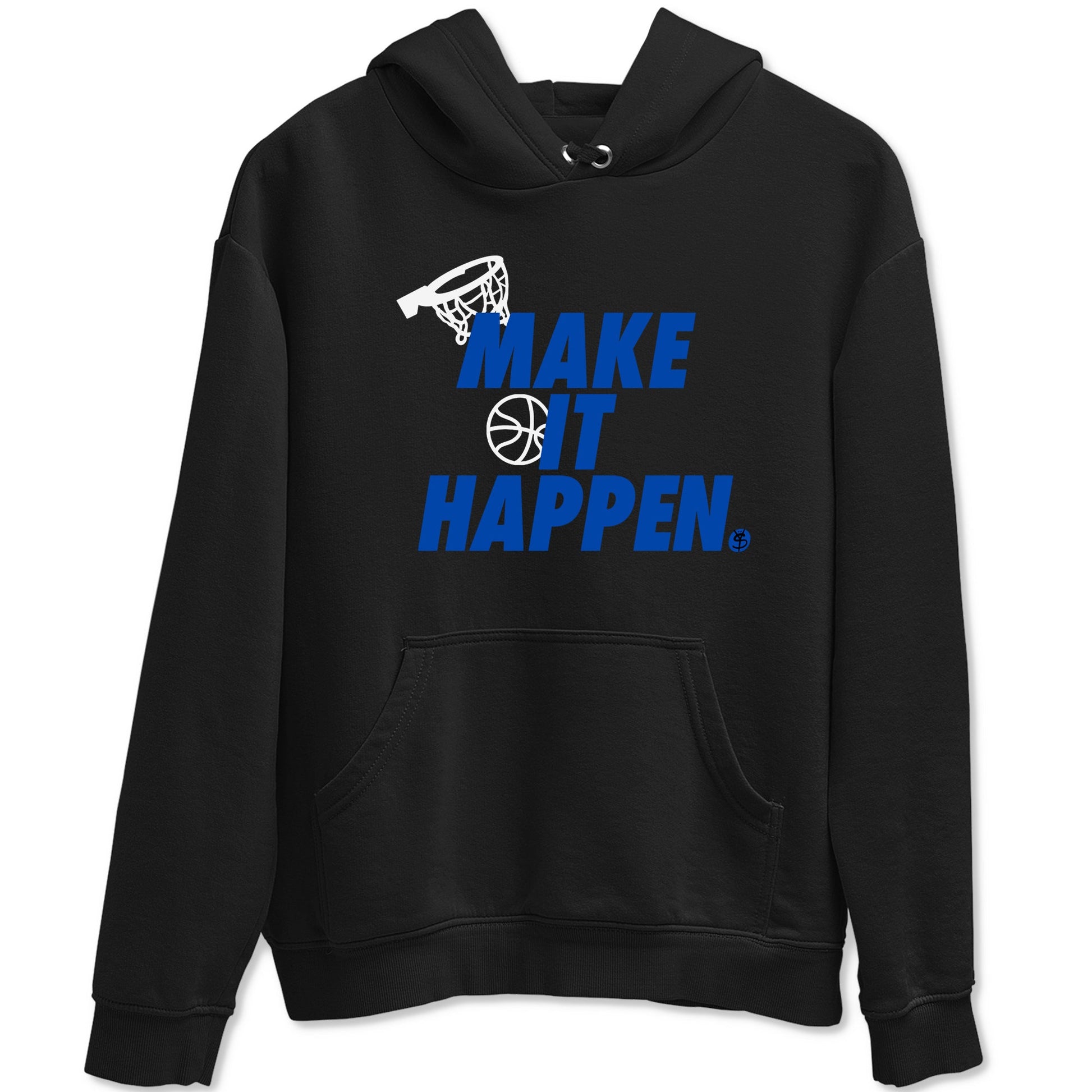 1s Game Royal shirts to match jordans Make It Happen sneaker match tees Air Jordan 1 Retro Low OG Game Royal match shoes to clothes SNRT Sneaker Tees unisex cotton Black 2 shirts