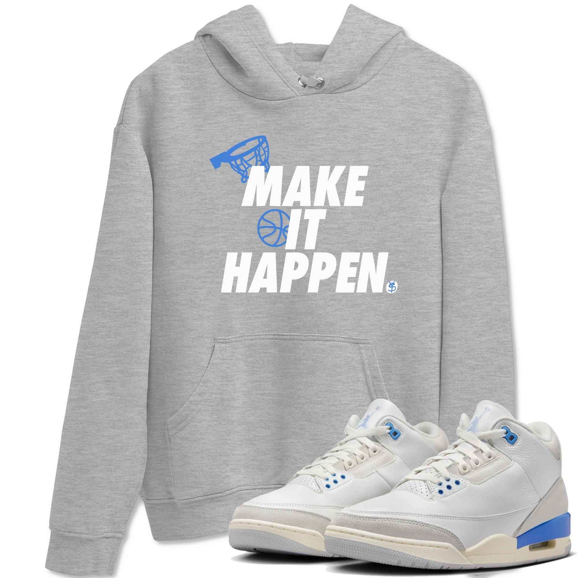 3s Lucky Shorts shirts to match jordans Make It Happen best t shirts to wear with jordans Air Jordan 3 Lucky Shorts match shoes to clothes SNRT Sneaker Tees unisex cotton Heather Grey 1 shirts