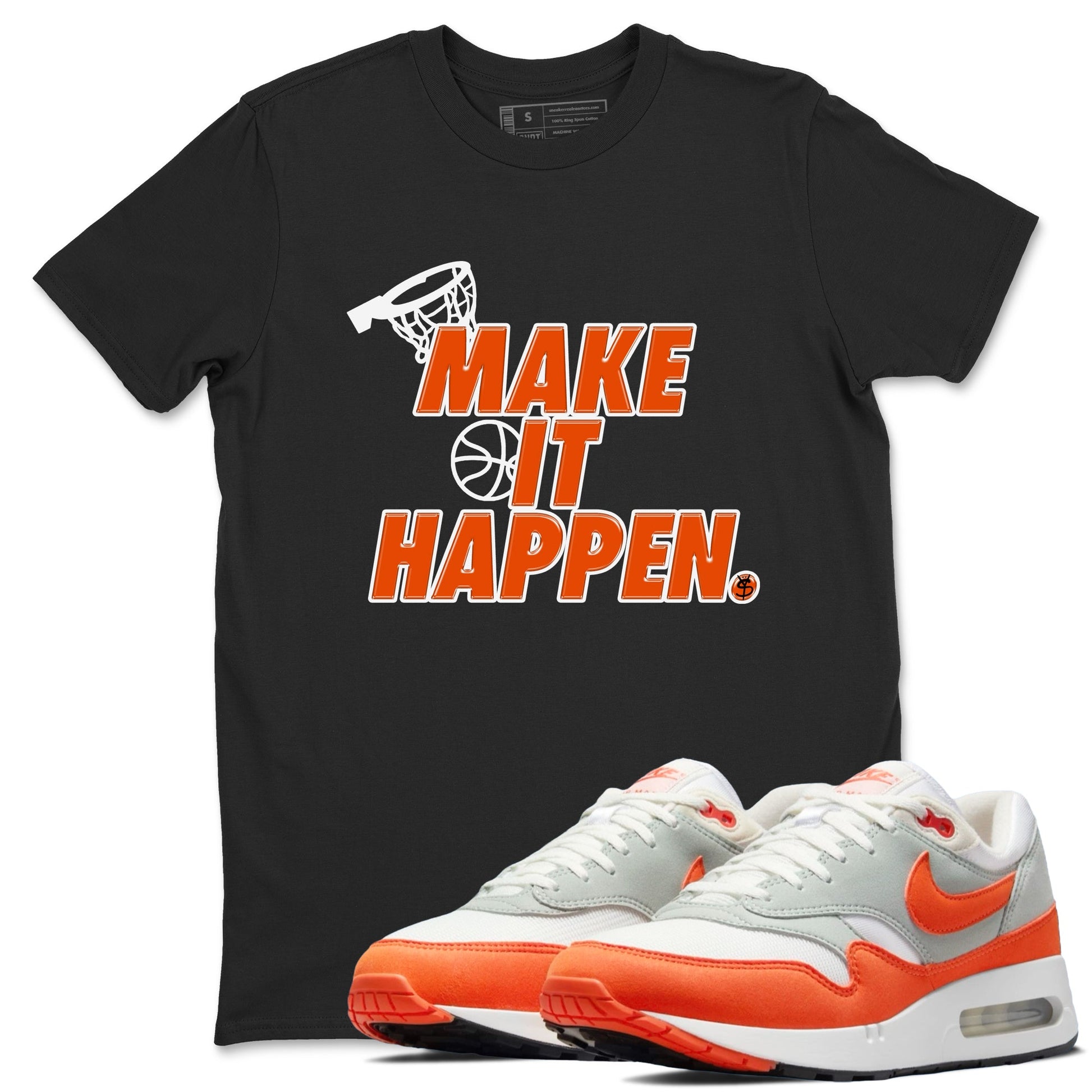 Air Max 1 OG '86 'Summit White and Cosmic Clay shirts to match jordans Make It Happen sneaker match tees Air Max 1 Cosmic Clay match shoes to clothes SNRT Sneaker Tees unisex cotton Black 1 shirts