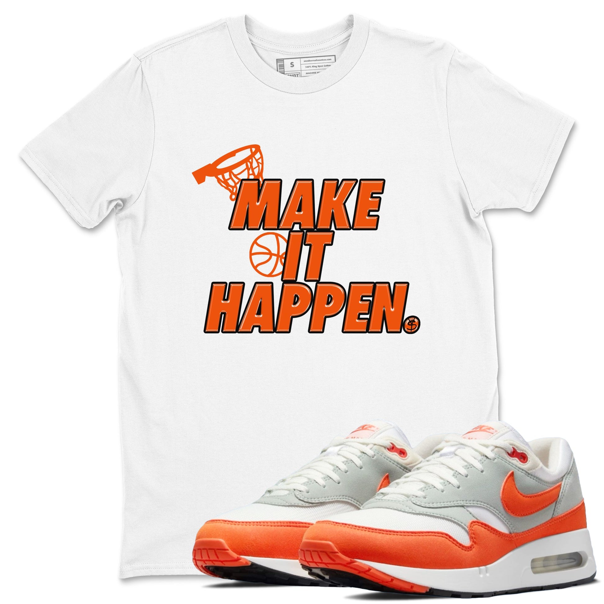 Air Max 1 OG '86 'Summit White and Cosmic Clay shirts to match jordans Make It Happen sneaker match tees Air Max 1 Cosmic Clay match shoes to clothes SNRT Sneaker Tees unisex cotton White 1 shirts