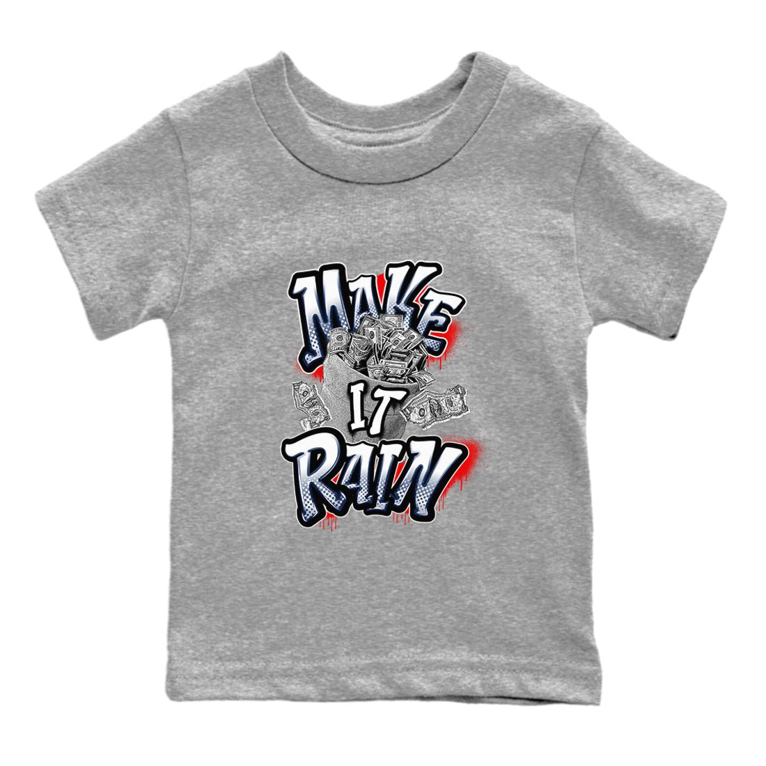 6s White And Midnight Navy shirts to match jordans Make It Rain Money sneaker match tees Air Jordan 6 White And Midnight Navy SNRT Sneaker Tees streetwear brand Baby and Youth Heather Grey 2 cotton tee