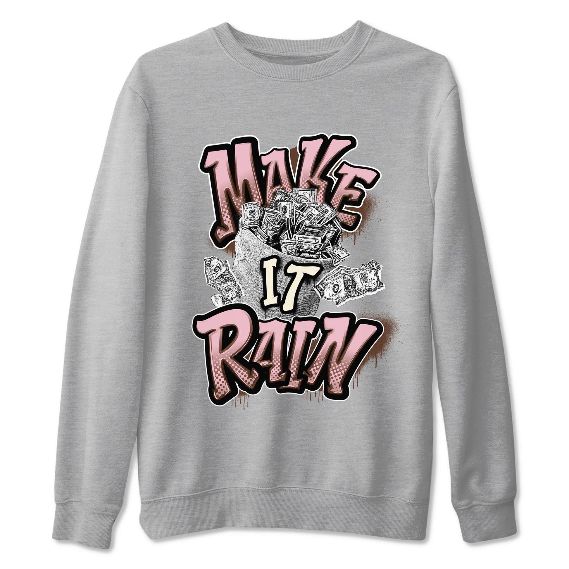 Dunk Cacao Wow And Pink Foam shirts to match jordans Make It Rain Money sneaker match tees Dunk Cacao Wow And Pink Foam SNRT Sneaker Tees streetwear brand Heather Grey 2 unisex cotton tee