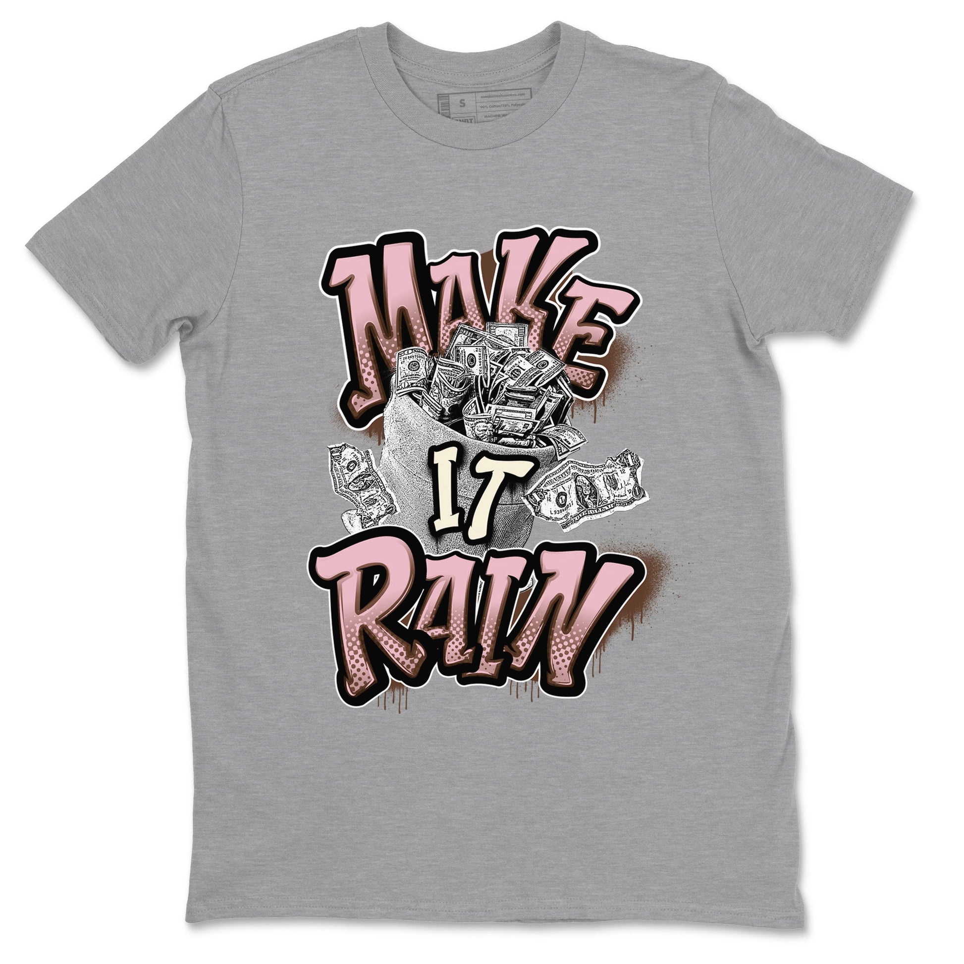 Dunk Cacao Wow And Pink Foam shirts to match jordans Make It Rain Money sneaker match tees Dunk Cacao Wow And Pink Foam SNRT Sneaker Tees streetwear brand Heather Grey 2 unisex cotton tee