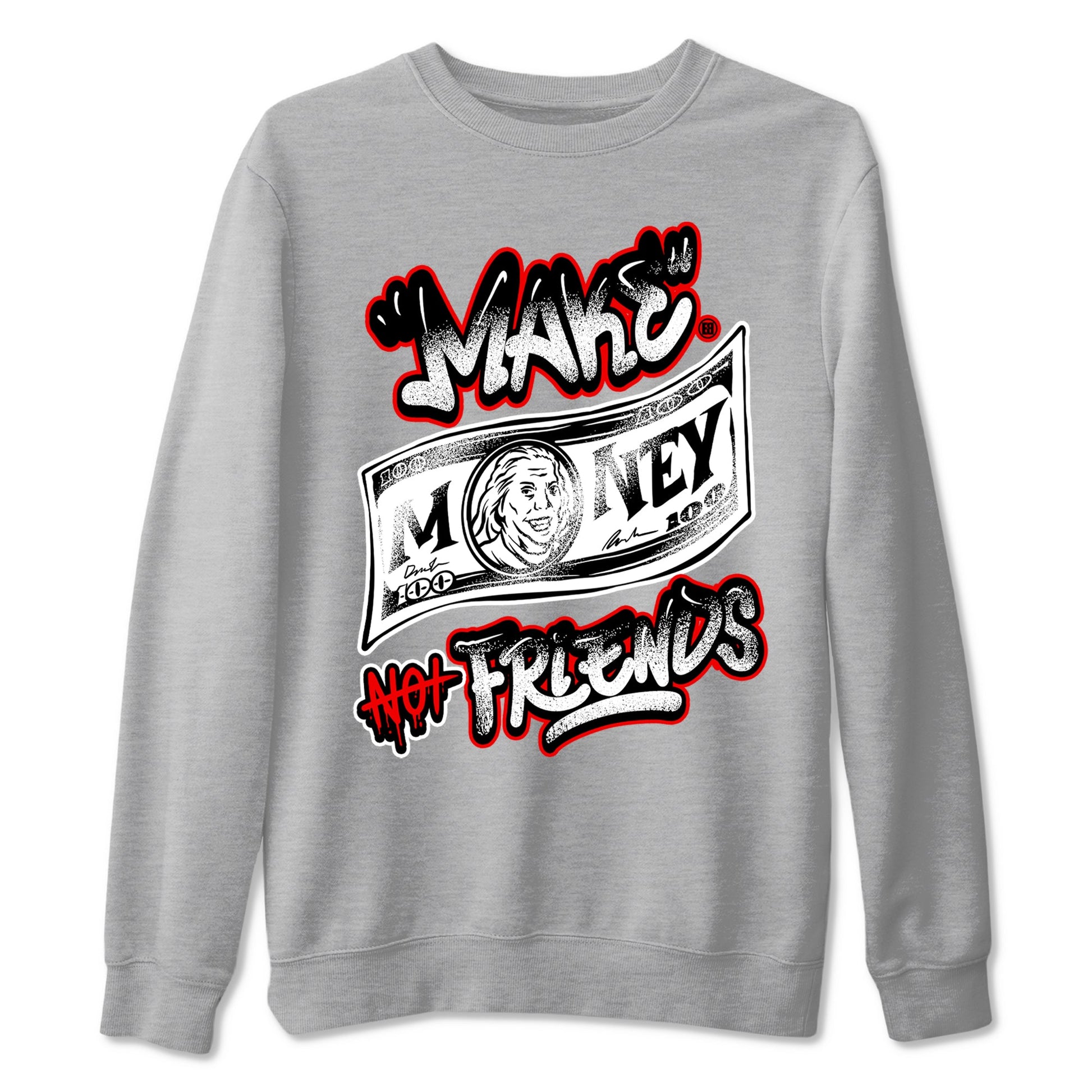 Air Jordan 14 Black Toe t shirts to match sneakers Make Money Not Friends sneaker match tees 14s Black Toe sneaker match tee SNRT Sneaker Tees unisex cotton Heather Grey 2 shirts