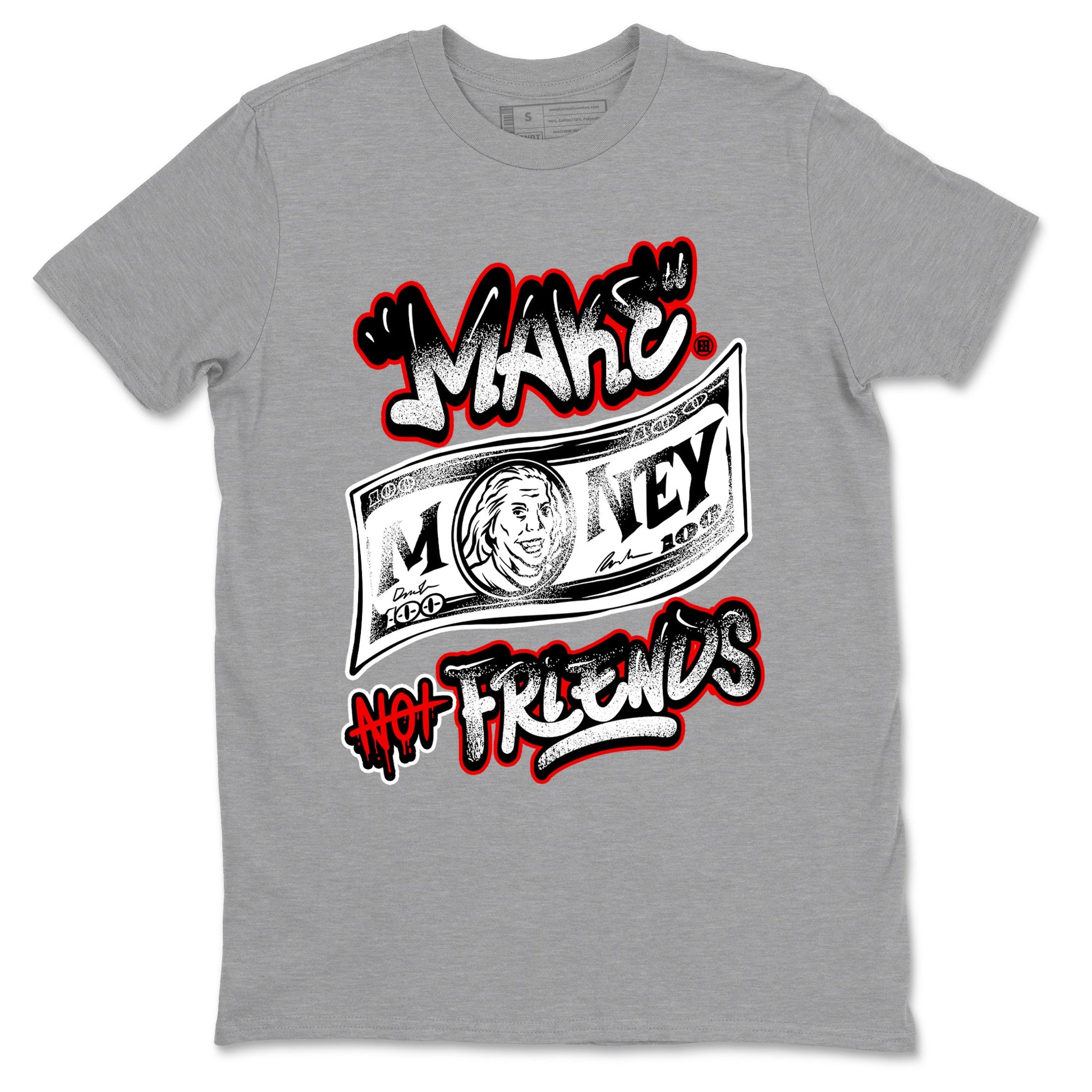 Air Jordan 14 Black Toe t shirts to match sneakers Make Money Not Friends sneaker match tees 14s Black Toe sneaker match tee SNRT Sneaker Tees unisex cotton Heather Grey 2 shirts