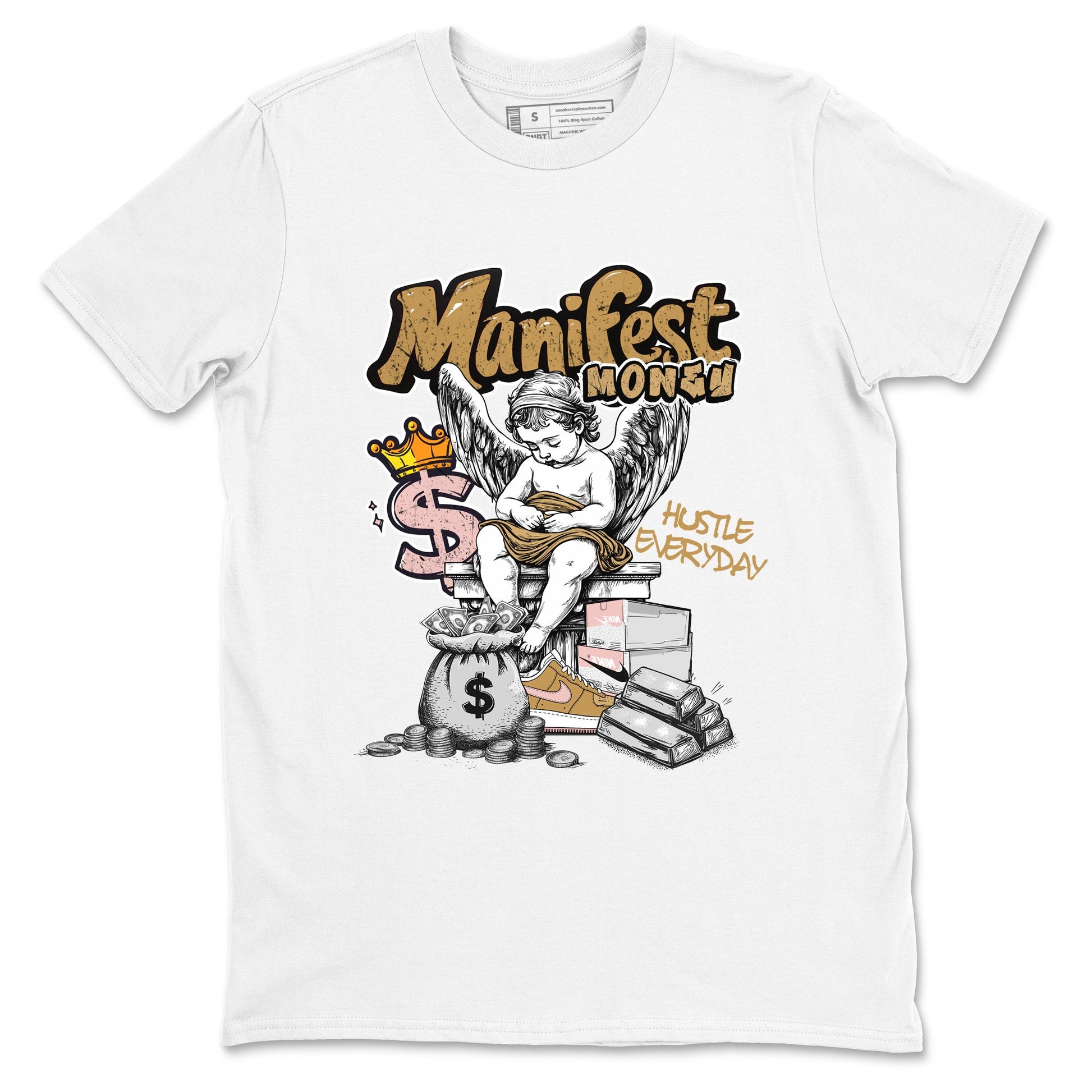 AF1 Linen shirts to match jordans Manifest Money sneaker match tees Air Force 1 Linen match shoes to clothes SNRT Sneaker Tees unisex cotton White 2 shirts