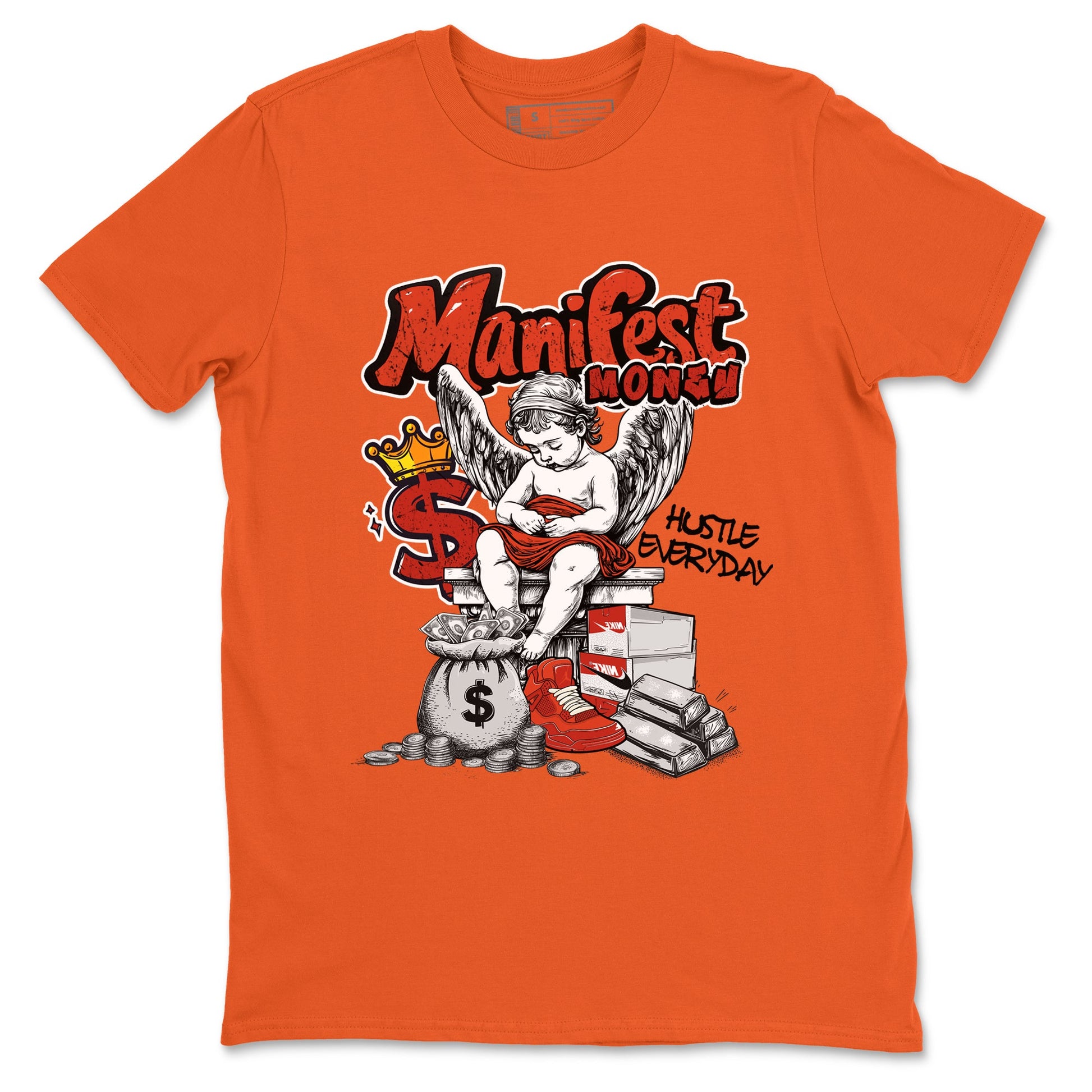 4s Brick By Brick shirts to match jordans Manifest Money best t shirts to wear with jordans Nigel Sylvester x Air Jordan 4 Brick by Brick match shoes to clothes SNRT Sneaker Tees unisex cotton Orange 2 shirts