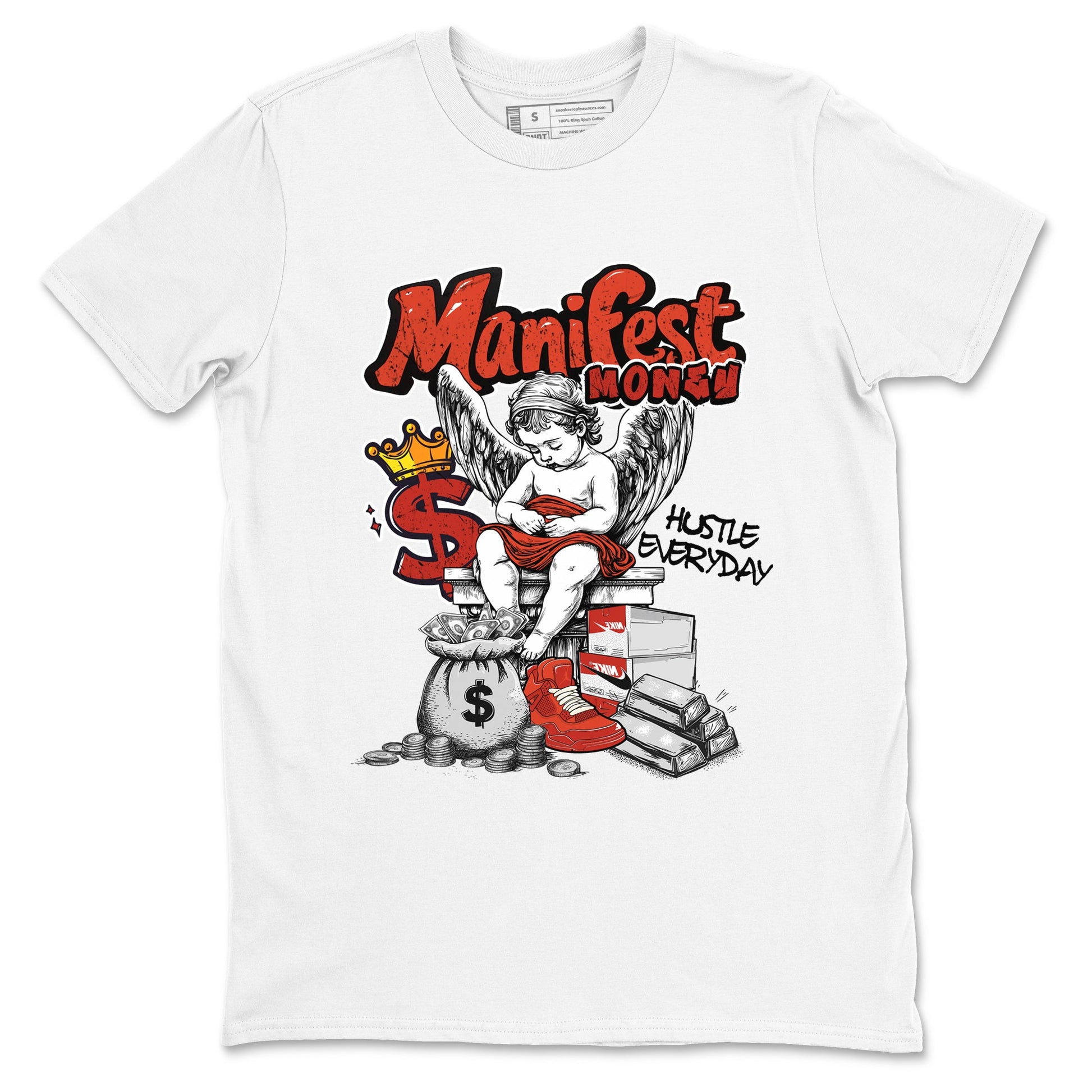4s Brick By Brick shirts to match jordans Manifest Money best t shirts to wear with jordans Nigel Sylvester x Air Jordan 4 Brick by Brick match shoes to clothes SNRT Sneaker Tees unisex cotton White 2 shirts