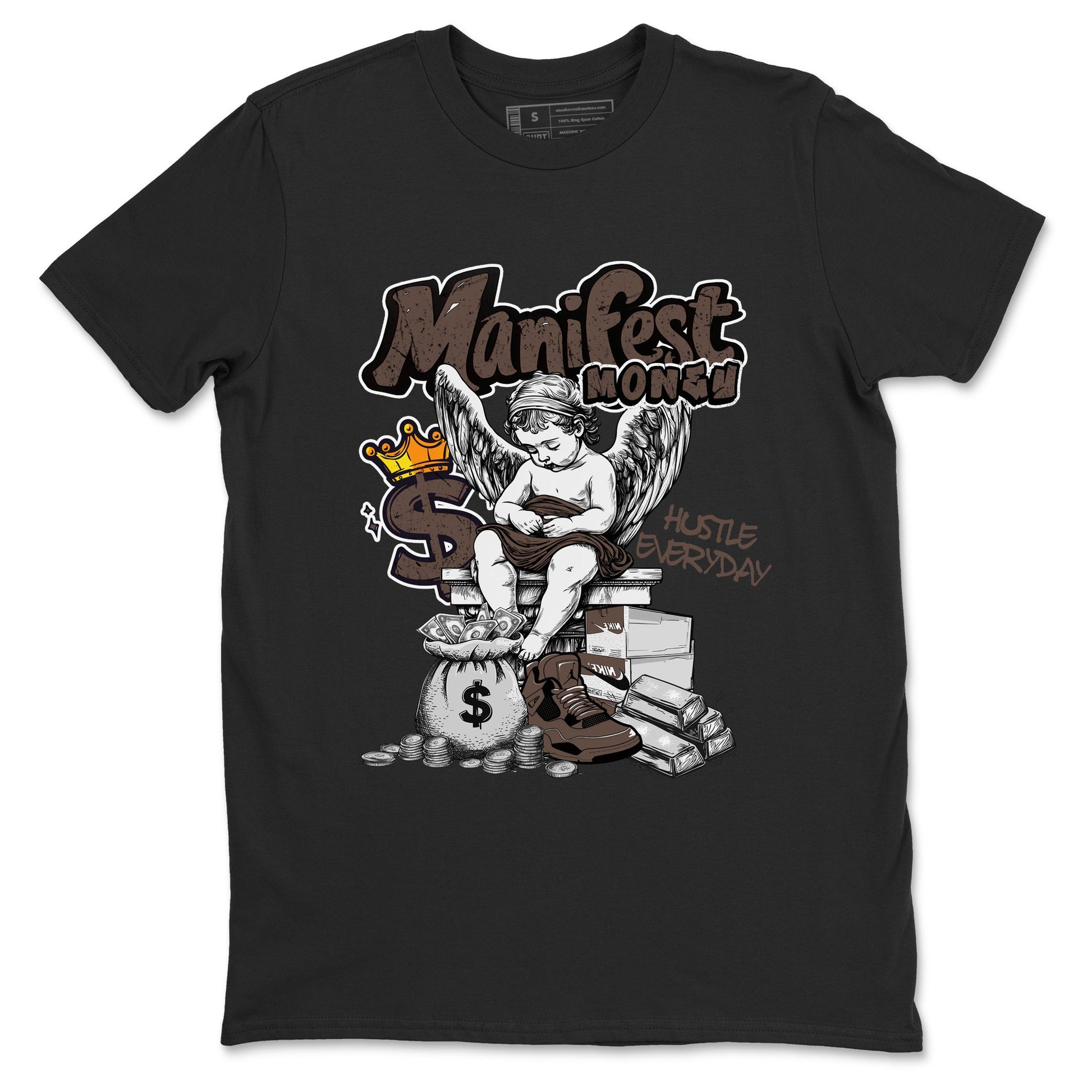 Sneaker match tees – Sneaker Tees To Match Air Jordan 4 Cave Stone Shoes – Manifest Money Tee Black 2