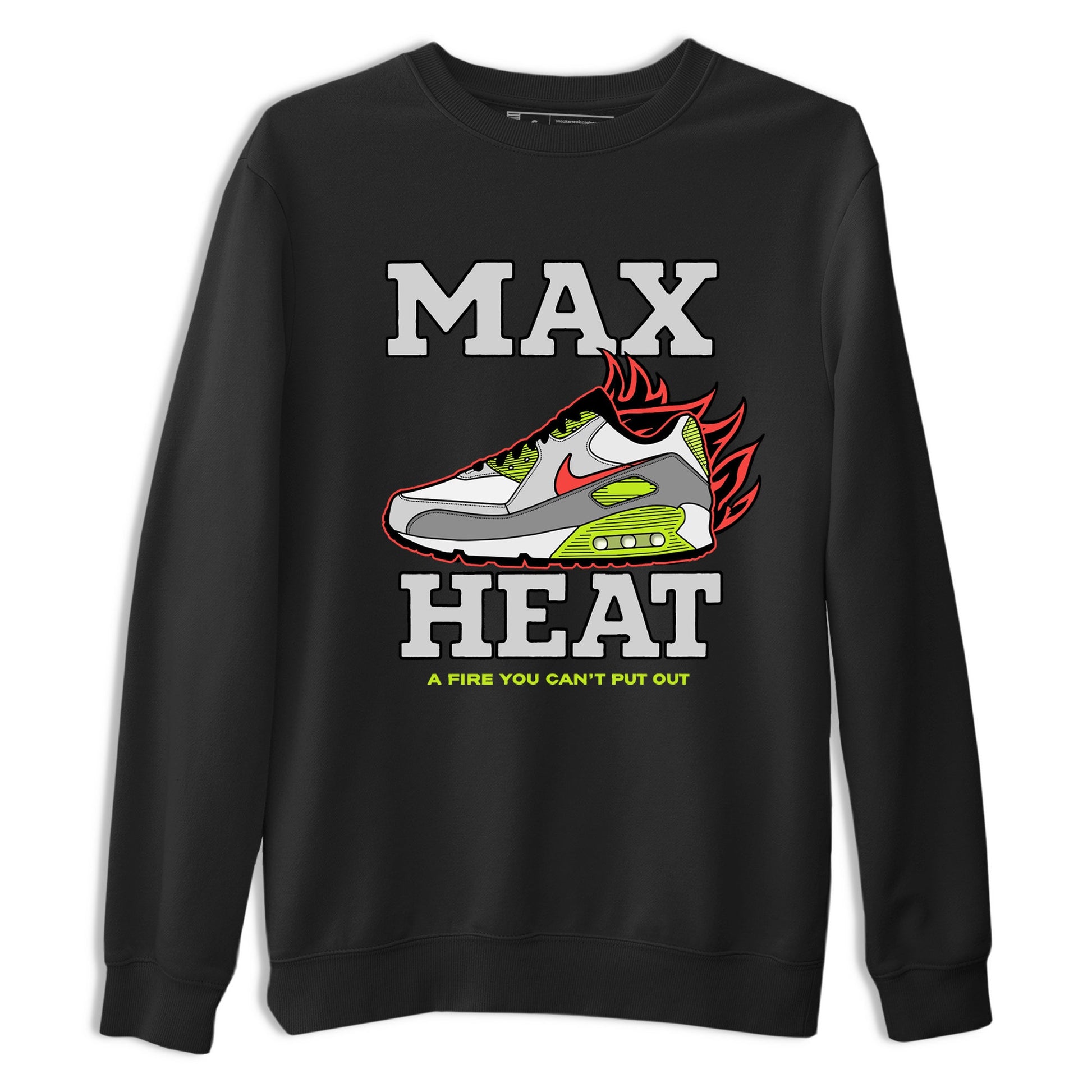 Sneaker Threads – Sneaker Tees To Match Air Max 90 Spruce Aura and Ghost Green – Max Heat Graphic Tee Black 2. Perfect for Jordan releases 2025 colorways.