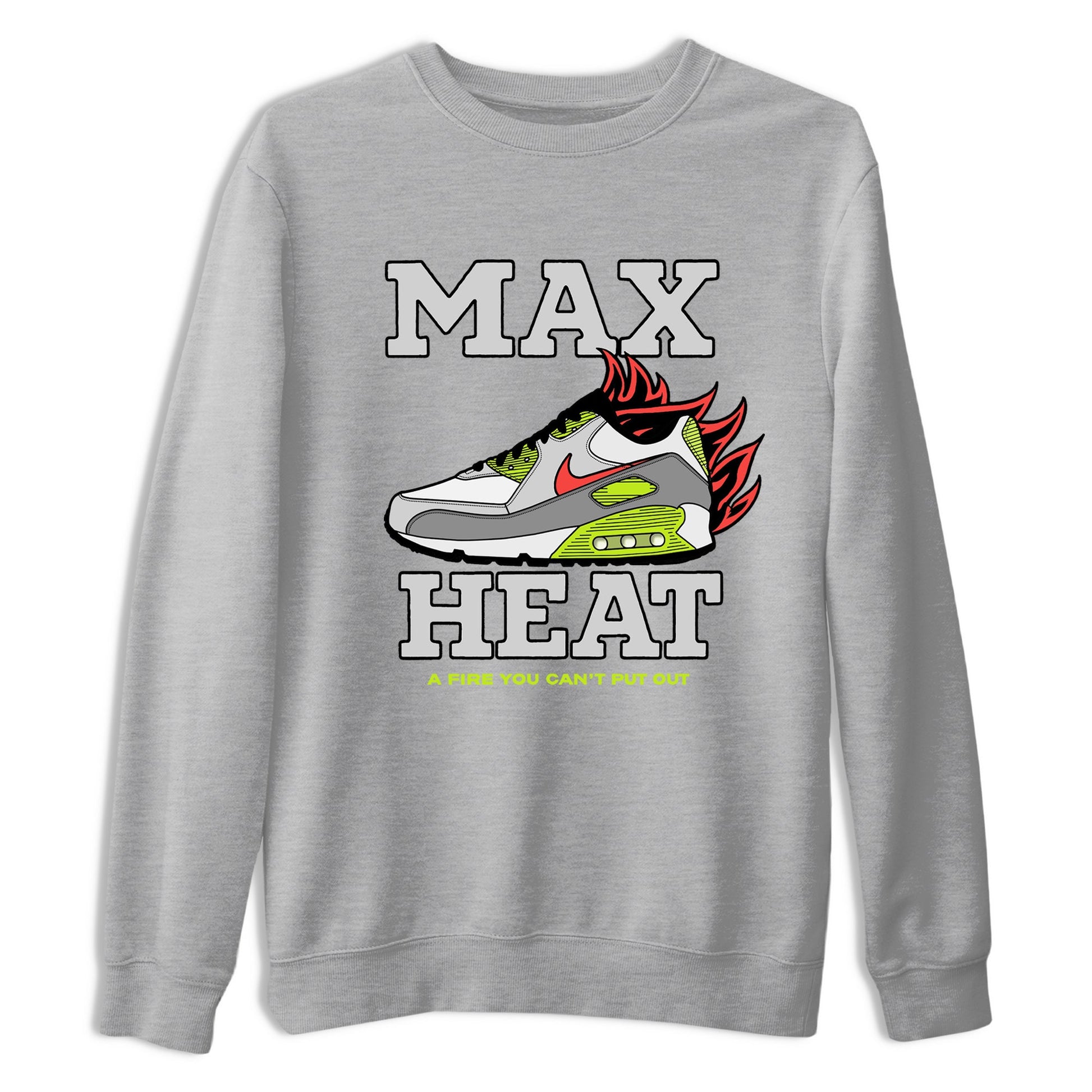 Sneaker Threads – Sneaker Tees To Match Air Max 90 Spruce Aura and Ghost Green – Max Heat Graphic Tee Heather Grey 2. Perfect for Jordan releases 2025 colorways.
