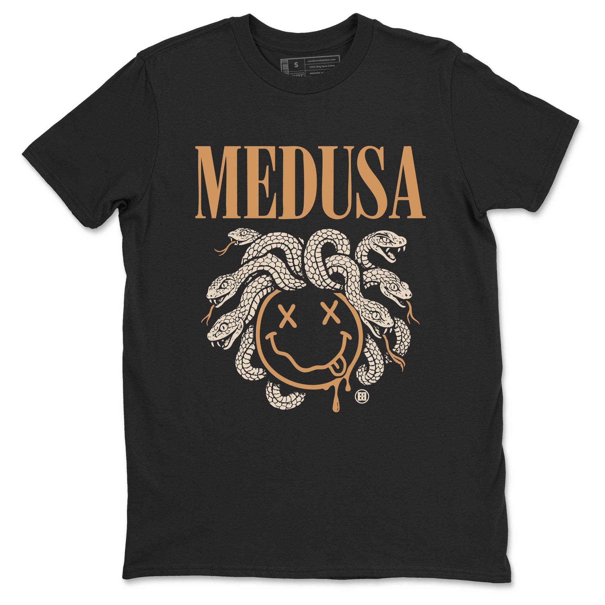 Sneaker match tees – Sneaker Tees To Match Air Jordan 3 Champagne and Oysters Shoes – Medusa Drip Tee Black 2