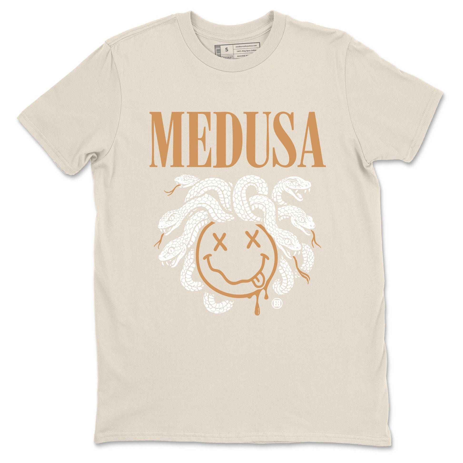 Sneaker match tees – Sneaker Tees To Match Air Jordan 3 Champagne and Oysters Shoes – Medusa Drip Tee Natural 2