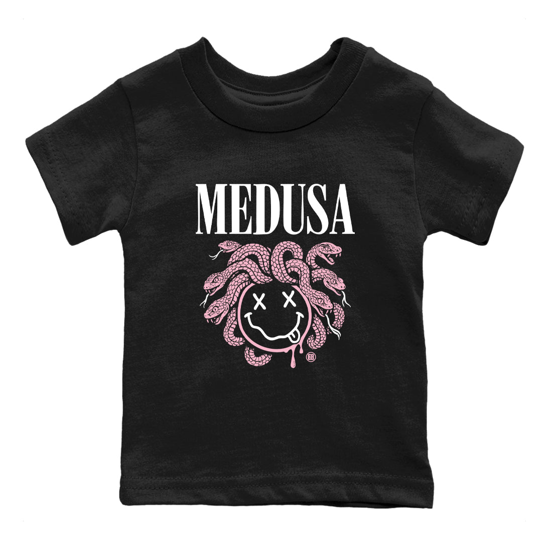 Sneaker match tees – Sneaker Tees To Match Air Jordan 5 35th Anniversary Shoes – Medusa Drip Kids T-Shirt Black 2