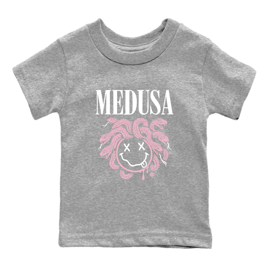 Sneaker match tees – Sneaker Tees To Match Air Jordan 5 35th Anniversary Shoes – Medusa Drip Kids T-Shirt Heather Grey 2