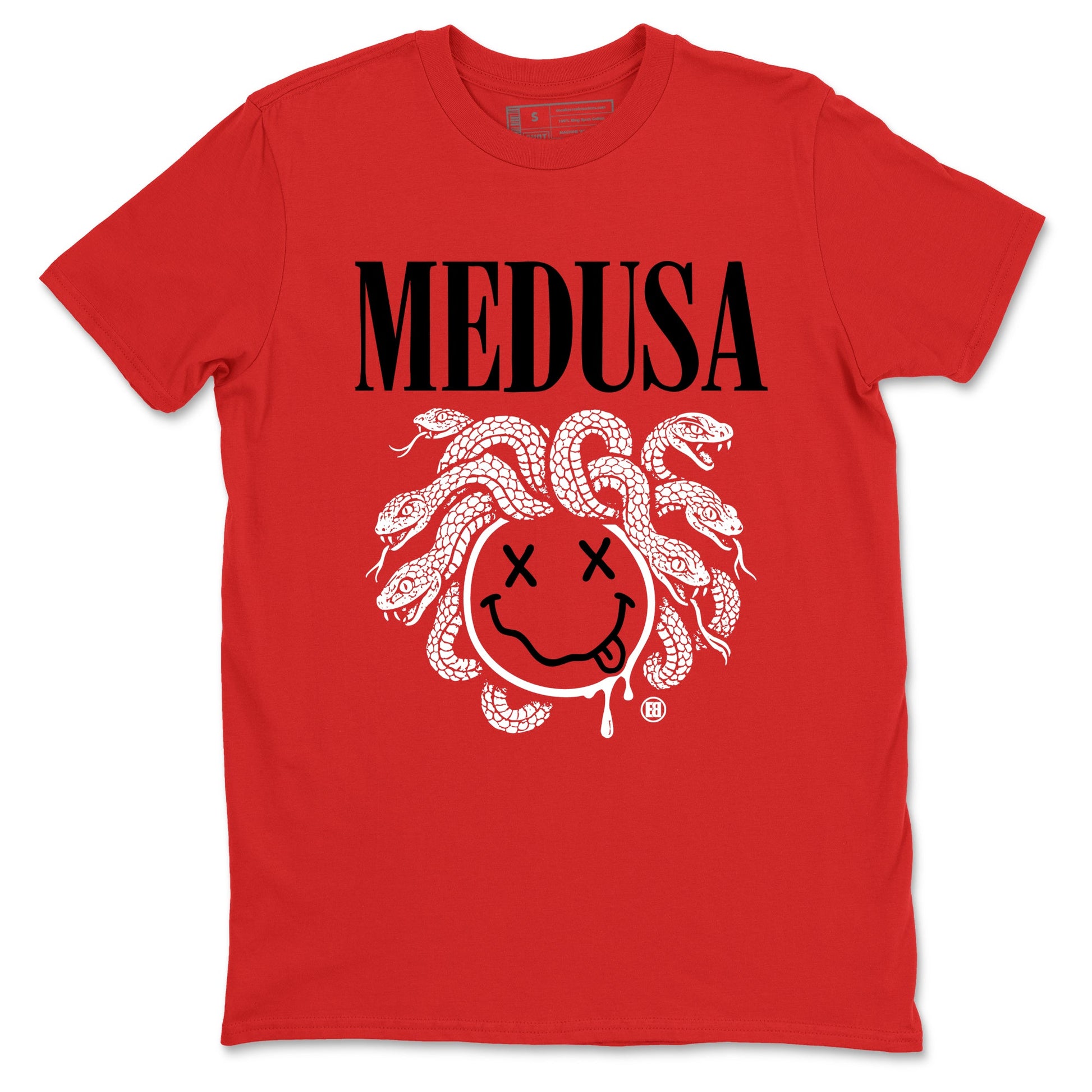 5s Retro Fire Red Sneaker match tees – Sneaker Tees To Match Jordan 5 Fire Red Shoes – Medusa Drip Tee Red 2