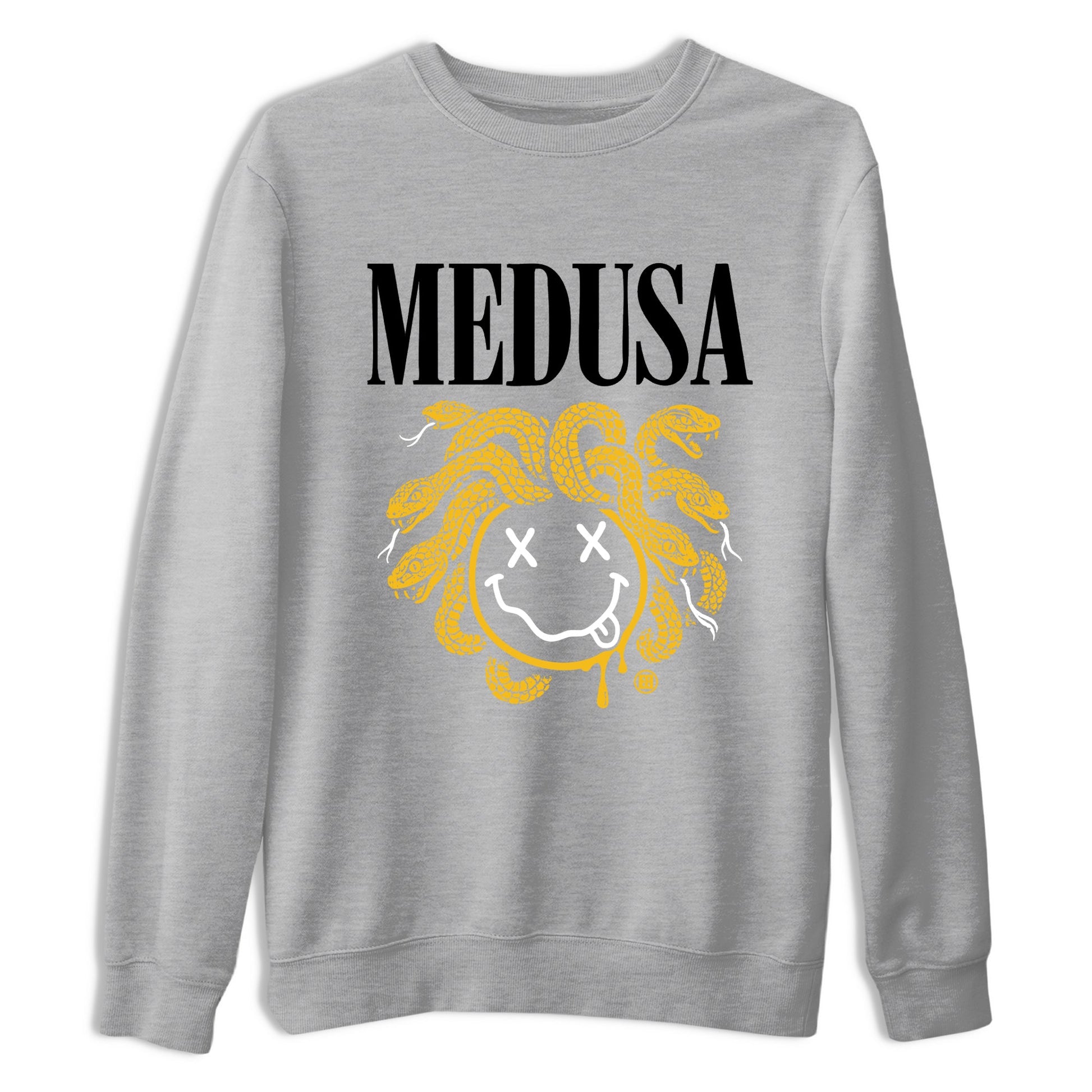 5s Tokyo Sneaker match tees – Sneaker Tees To Match Air Jordan 5 Tokyo Shoes – Medusa Drip Tee Heather Grey 2