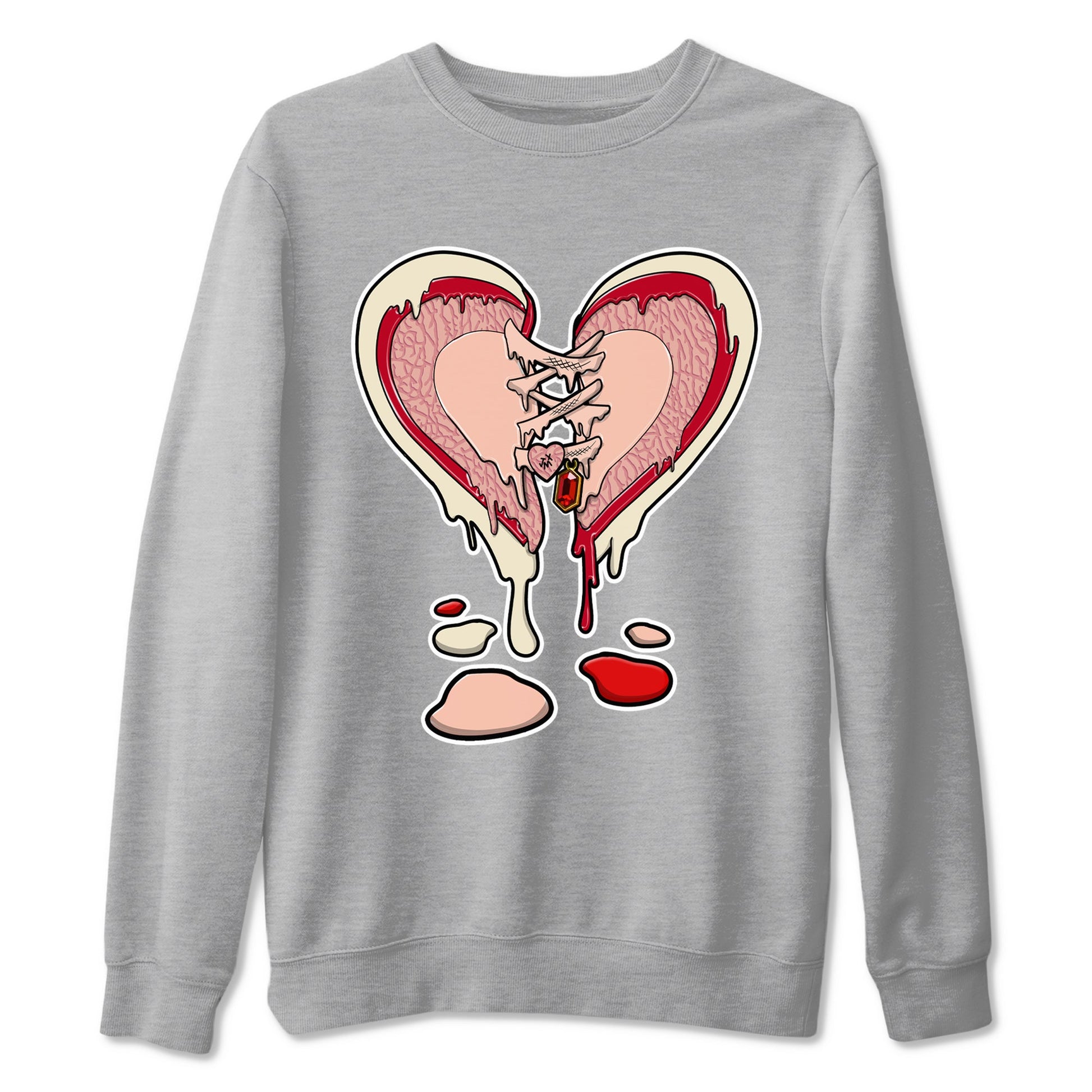 3s Valentines Day tee to match jordans Melting Heart sneaker match tees Air Jordan 3 "Treat Yourself" Washed Coral special Valentine's Day Gift SNRT Sneaker Tees Graphic Tee Heather Grey 2 shirts