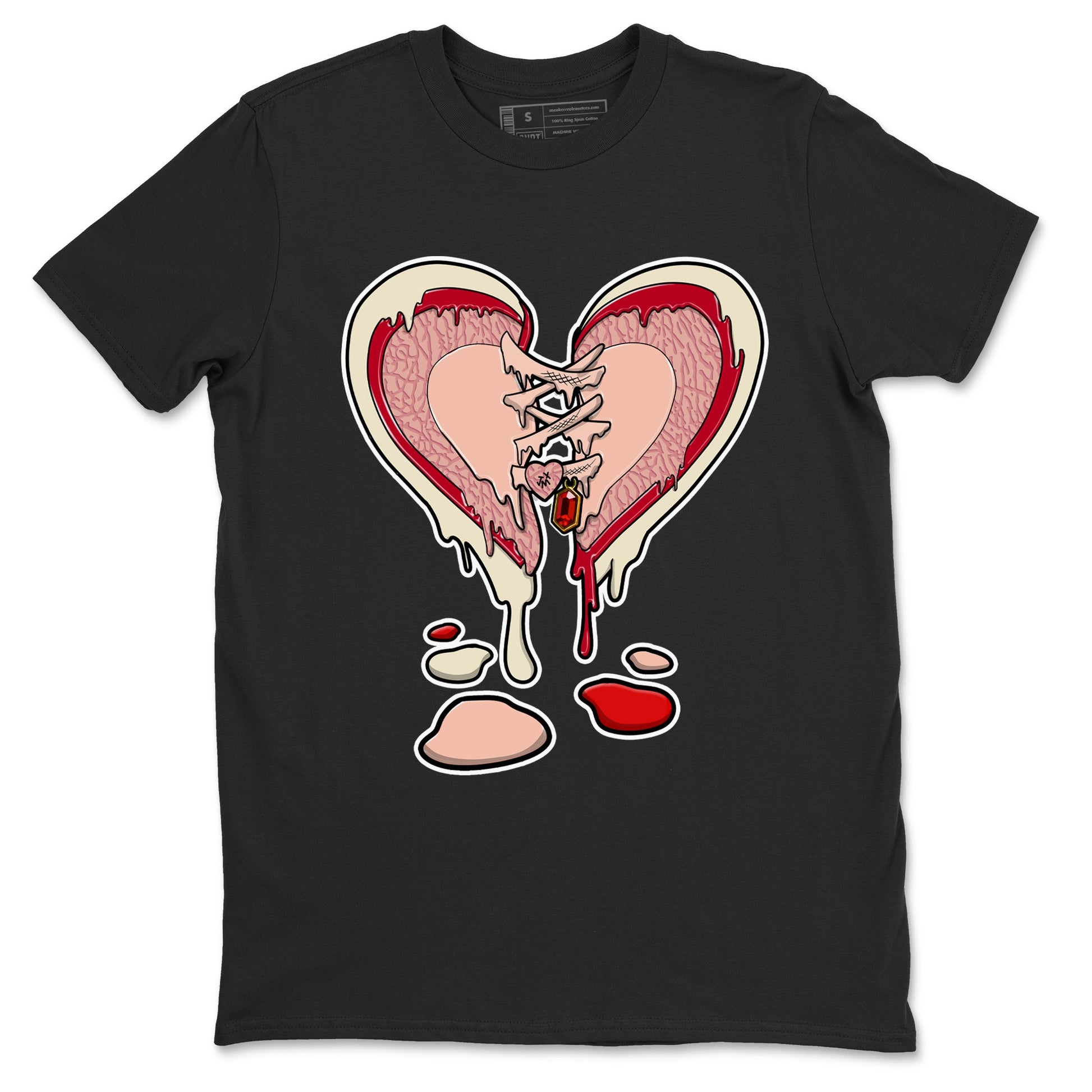 3s Valentines Day tee to match jordans Melting Heart sneaker match tees Air Jordan 3 "Treat Yourself" Washed Coral special Valentine's Day Gift SNRT Sneaker Tees Graphic Tee Black 2 shirts
